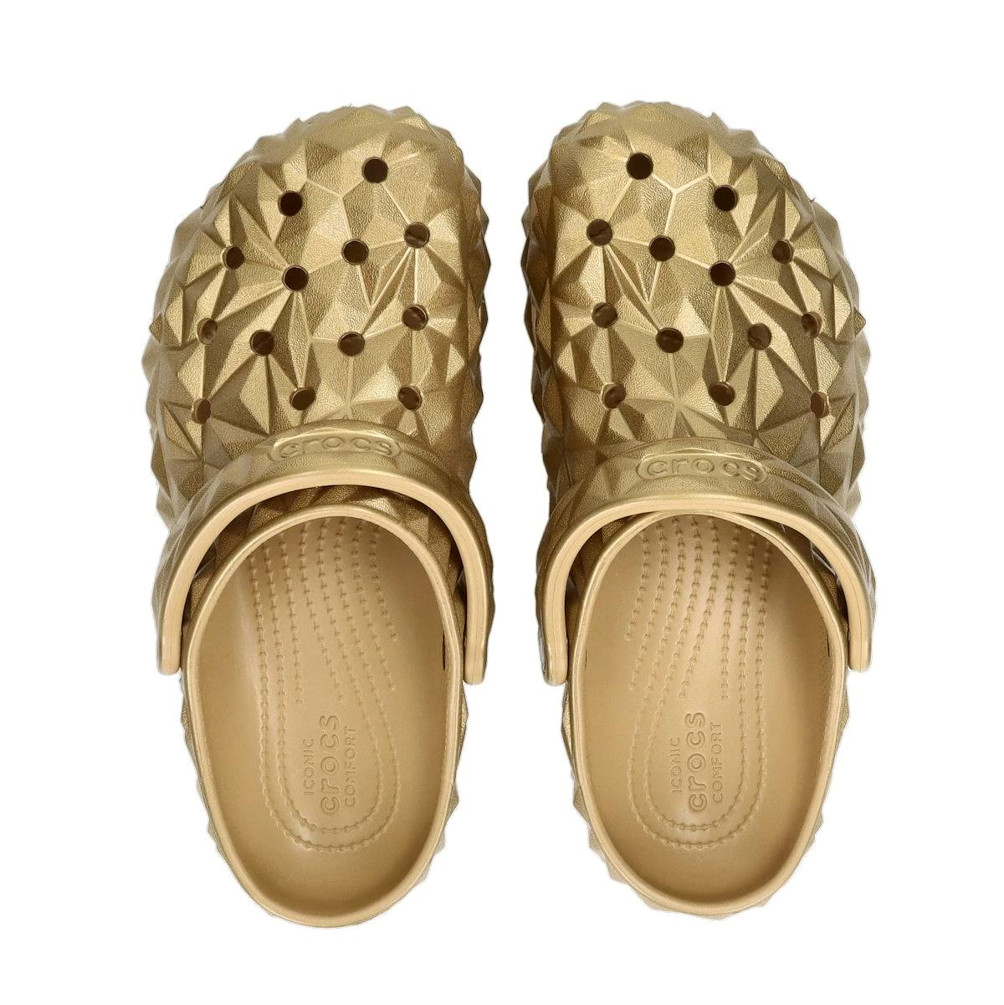 NEW CROC CLASSIC METALLIC GEOMETRIC CLOG 210002-710 GOLD UNISEX SIZE