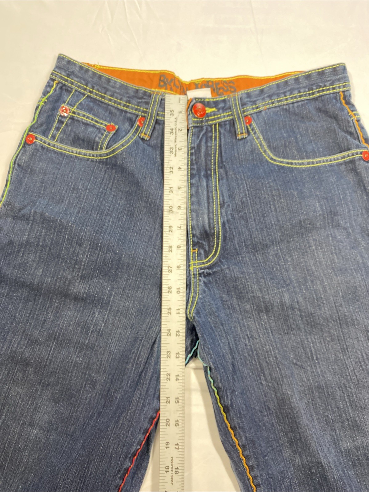 Brooklyn Xpress Y2K Denim Jeans 34 Streetwear Baggy 90s Grunge Hip Hop H