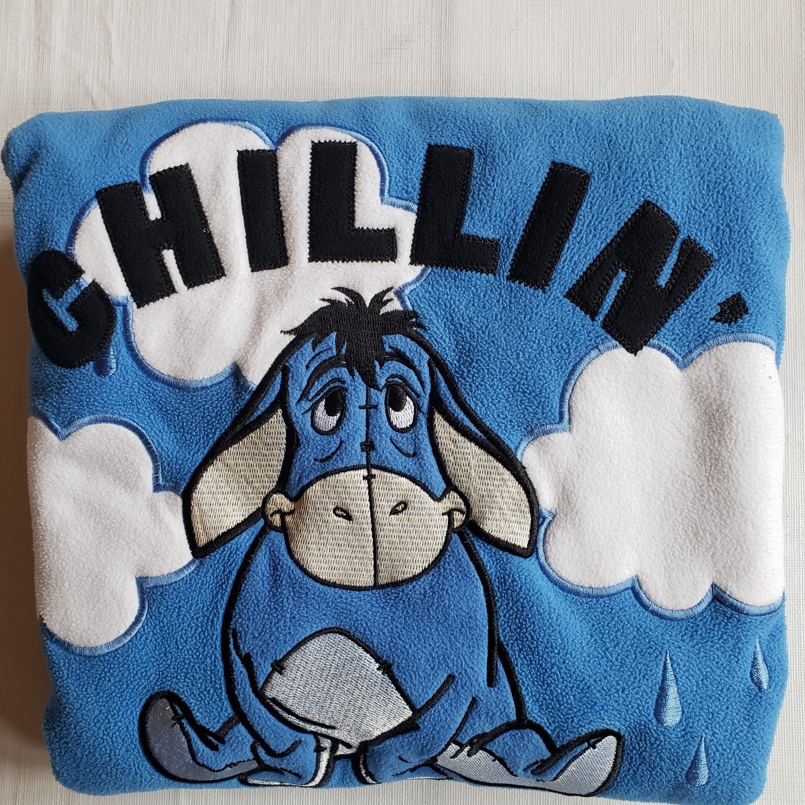 Disney Eeyore Chillin Hoodie Pullover Sweatshirt Blue Fleece Youth XL