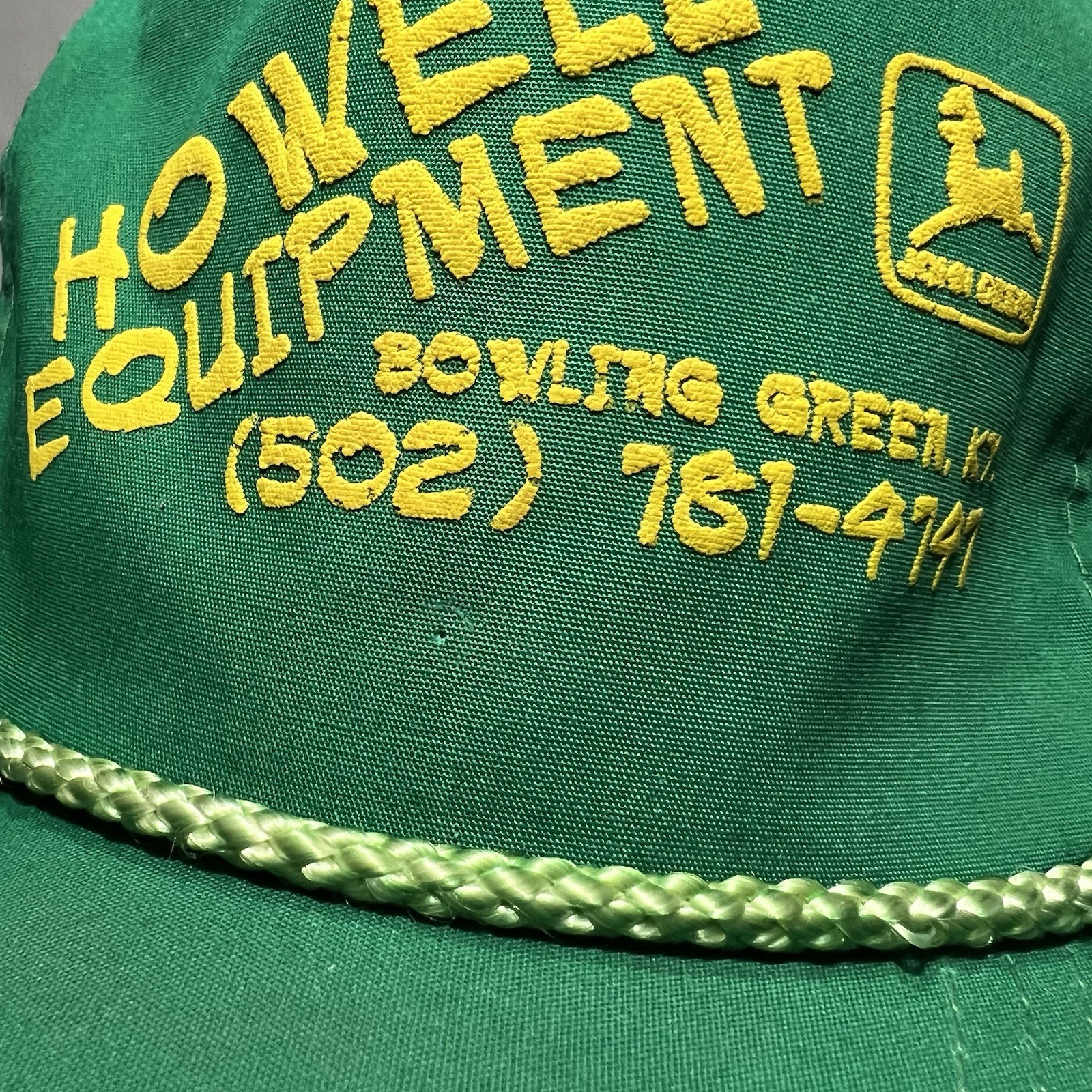 Vintage John Deere Trucker Hat Rope Strapback Green Dealer Otto Distress