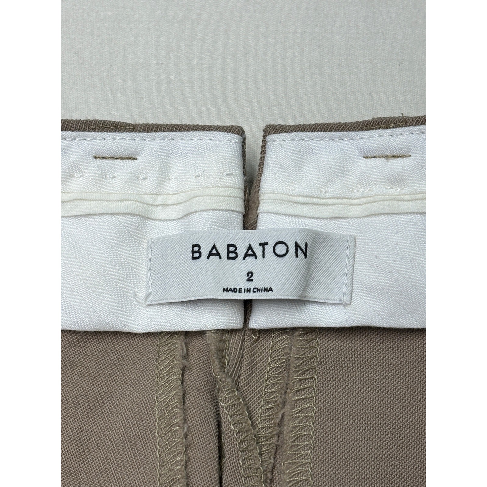 Babaton Atelier Wool Blend Wide Leg Trousers Taupe Womens Size 2 W26 L31 High