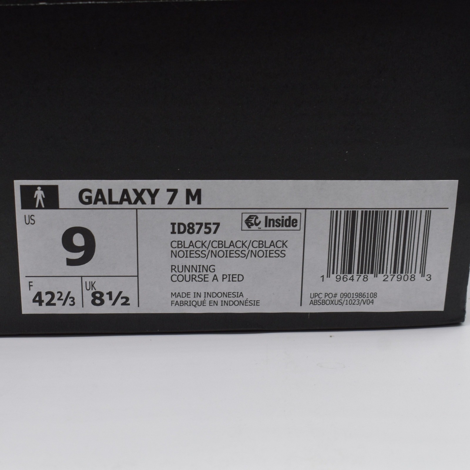 Adidas Galaxy 7 Running Shoes Men’s Size 9 Triple Black Cloudfoam NWT ID8757