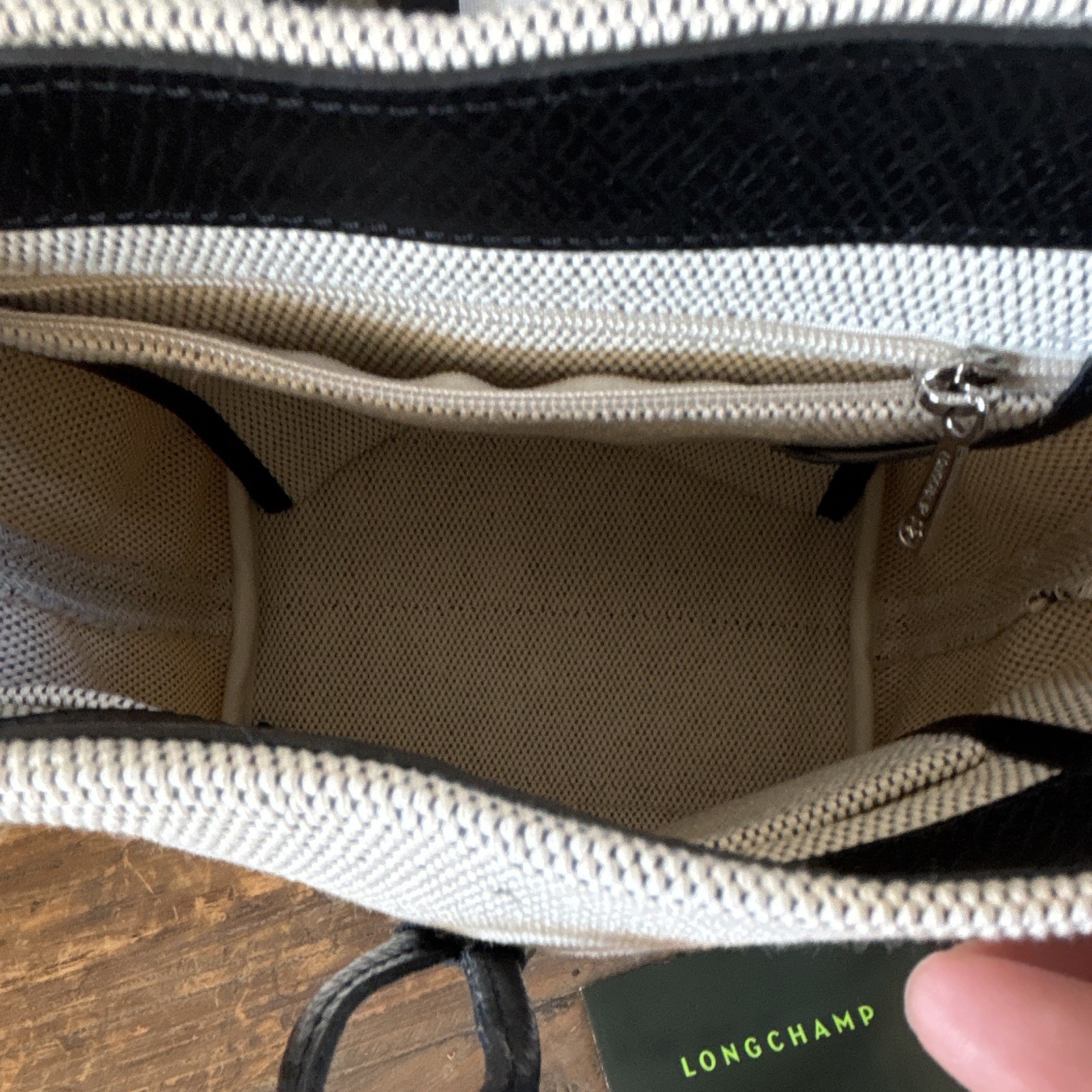 Longchamp Paris Roseau XS Crossbody Beige/Black Top