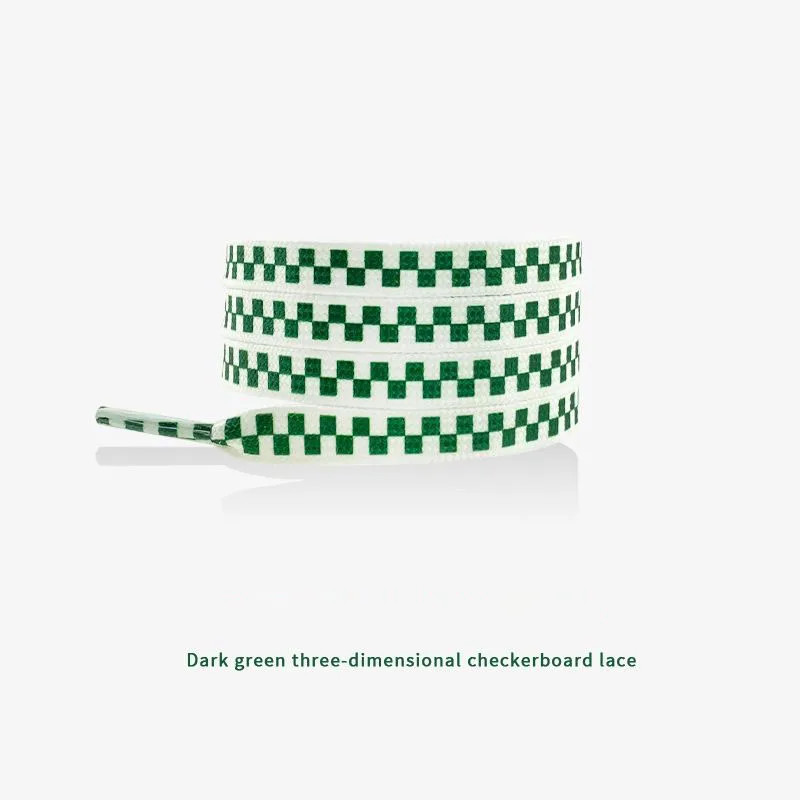 Classic Flat Checkerboard Shoelaces for Sneakers AF1 Wave Shoelace Sports Casual