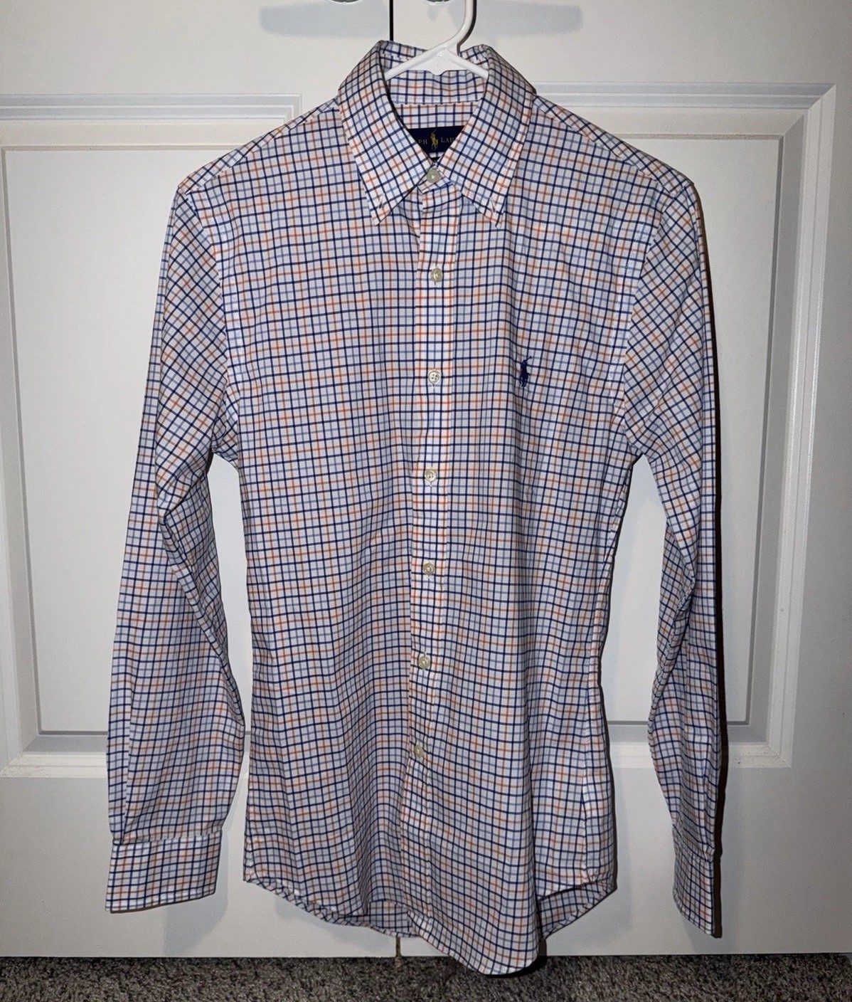 Ralph Lauren Men’s XS Slim Fit Plaid Long Sleeve Cotton Stretch Button-Up