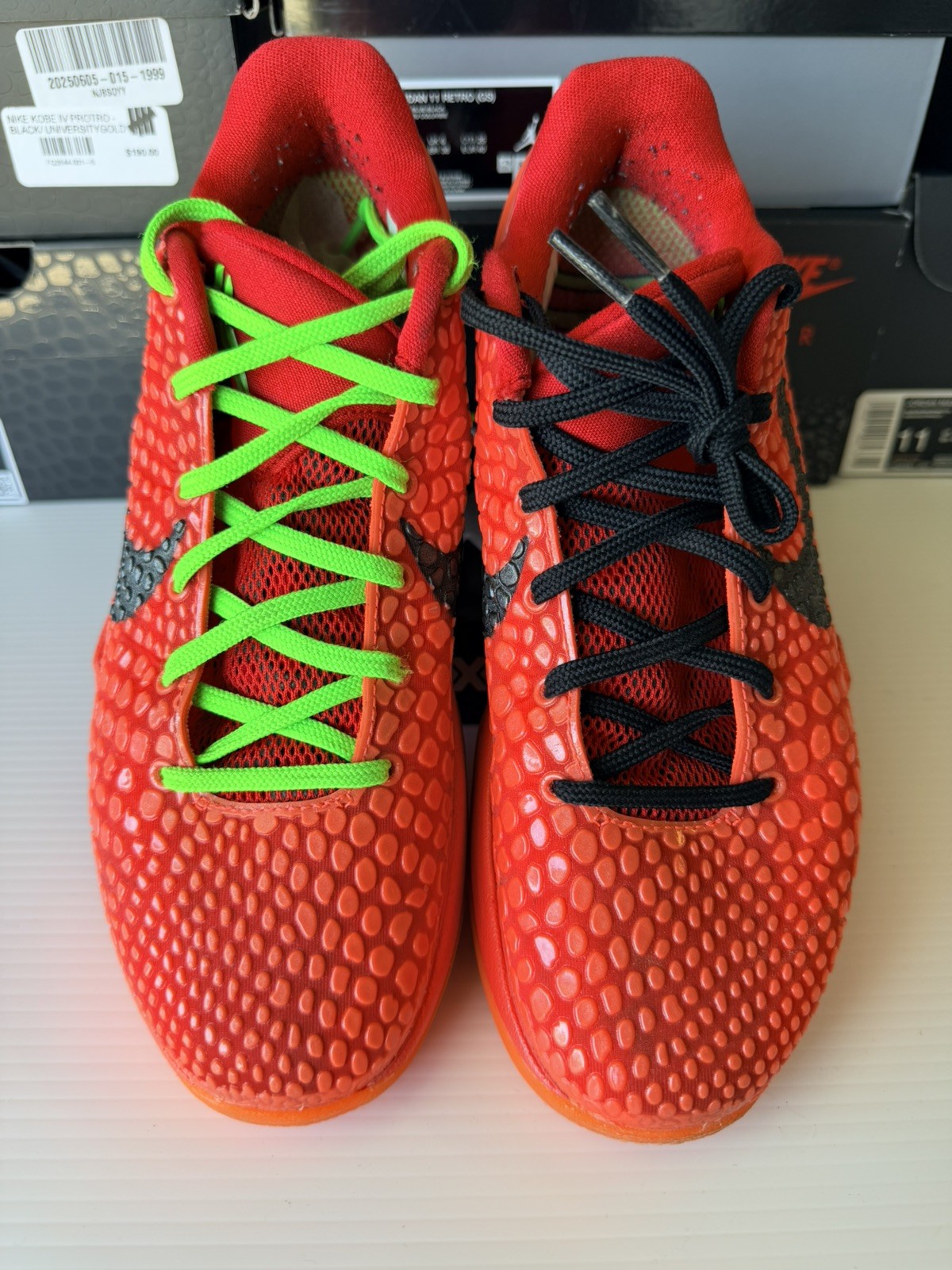 Nike Kobe 6 size 5.5 Protro Reverse Grinch Red Size Shoes FV4921-600 7 W green