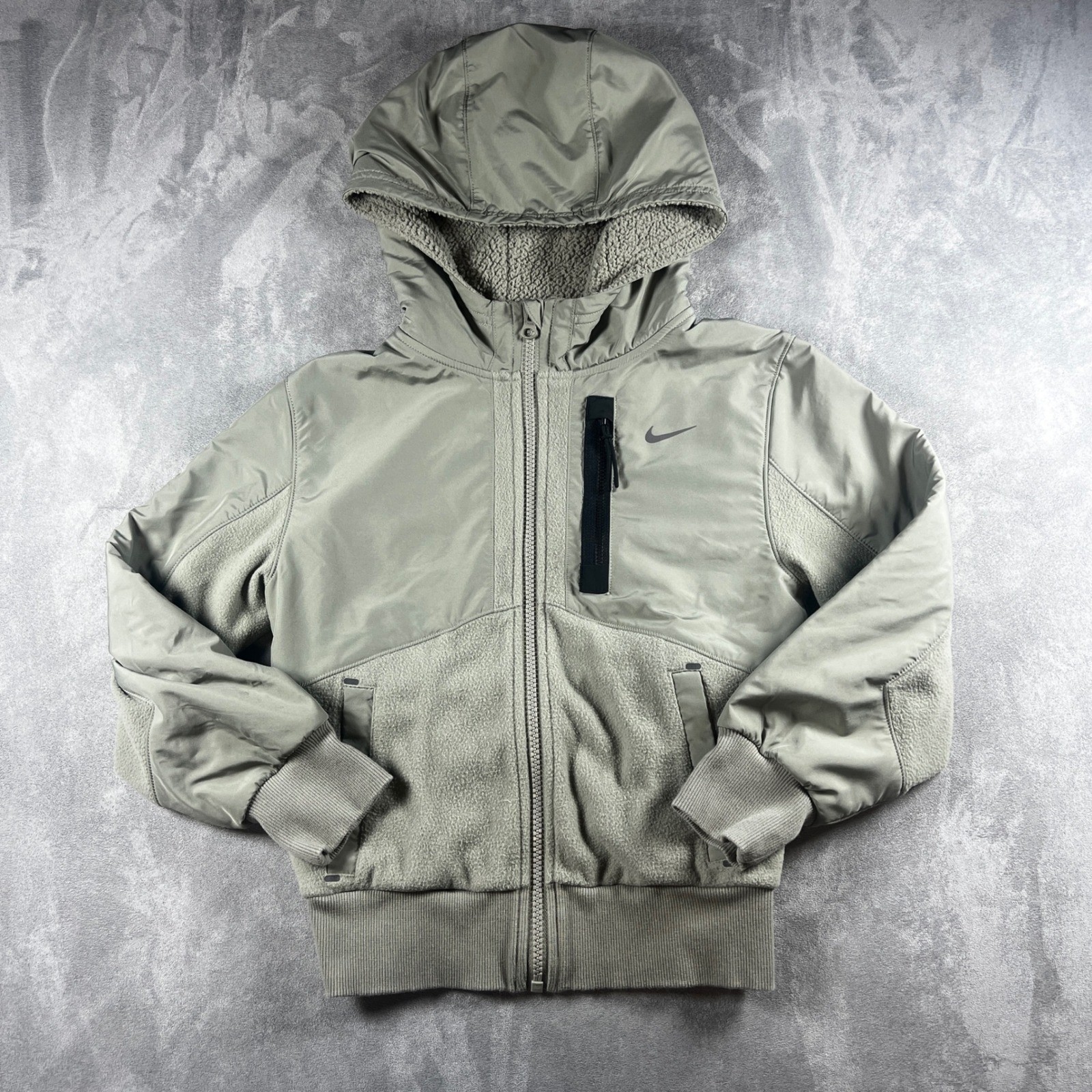 Nike City Utility EasyOn Therma-FIT Jacket Youth Small Green Full Zip Hooded