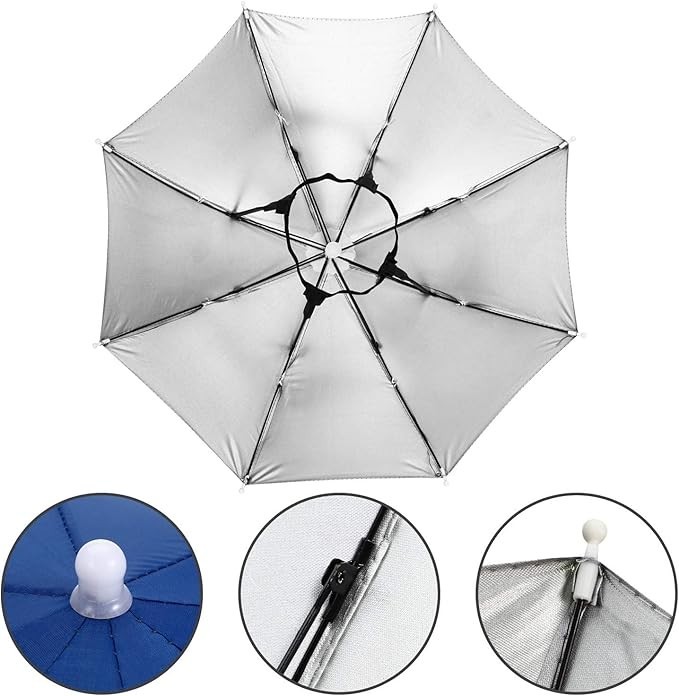 3 Pieces Rainbow Umbrella Hats Camouflage Fishing Cap Beach Umbrella Headband