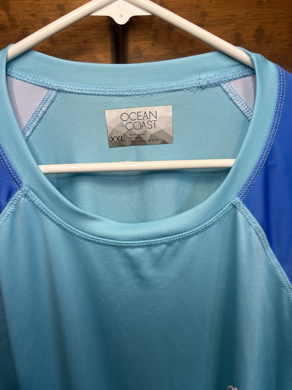Ocean + Coast Quick Dry Tee Men’s XXL Colorblock Raglan Blue