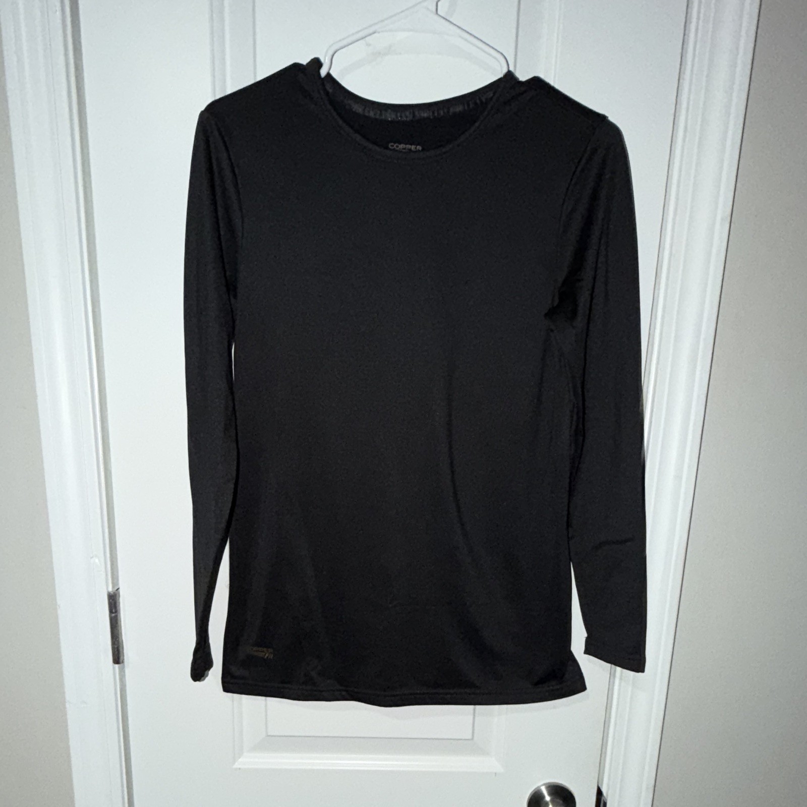 Copper Fit Men’s Athletic Fit Long Sleeve Crew Neck Stretch Shirt Black M