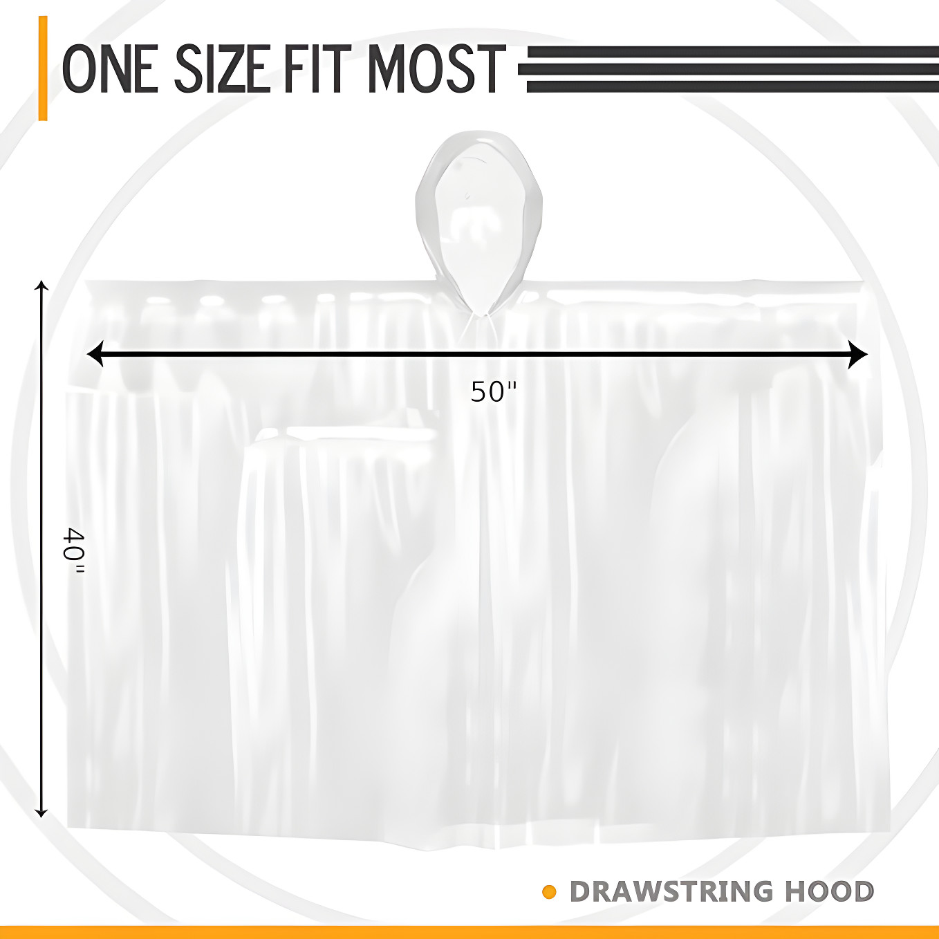 Disposable Rain Poncho Emergency Waterproof Adult Hiking Coat Hood / 1-10 Pack