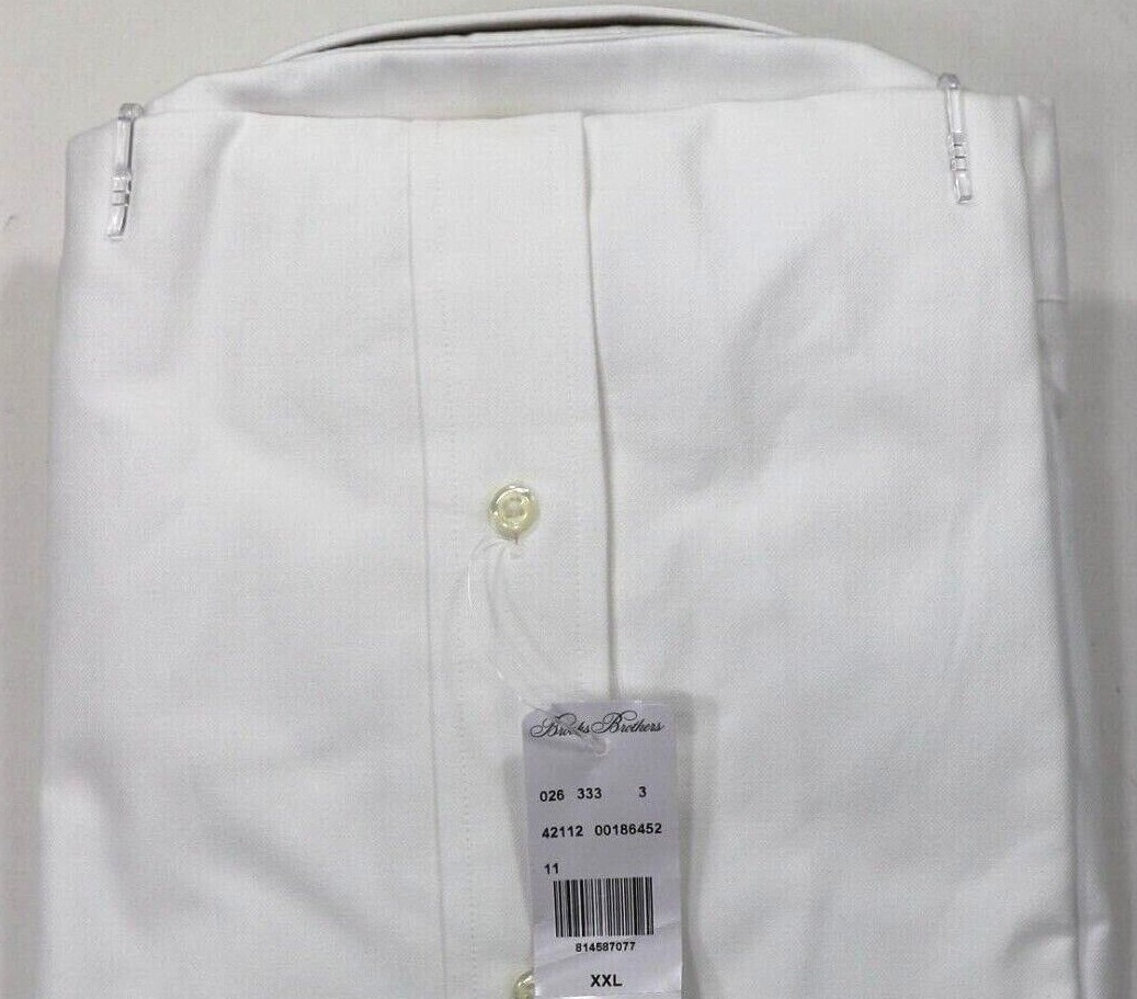 Brooks Brothers Regular The Original Polo Shirt XXL Non-Iron Stretch Solid White