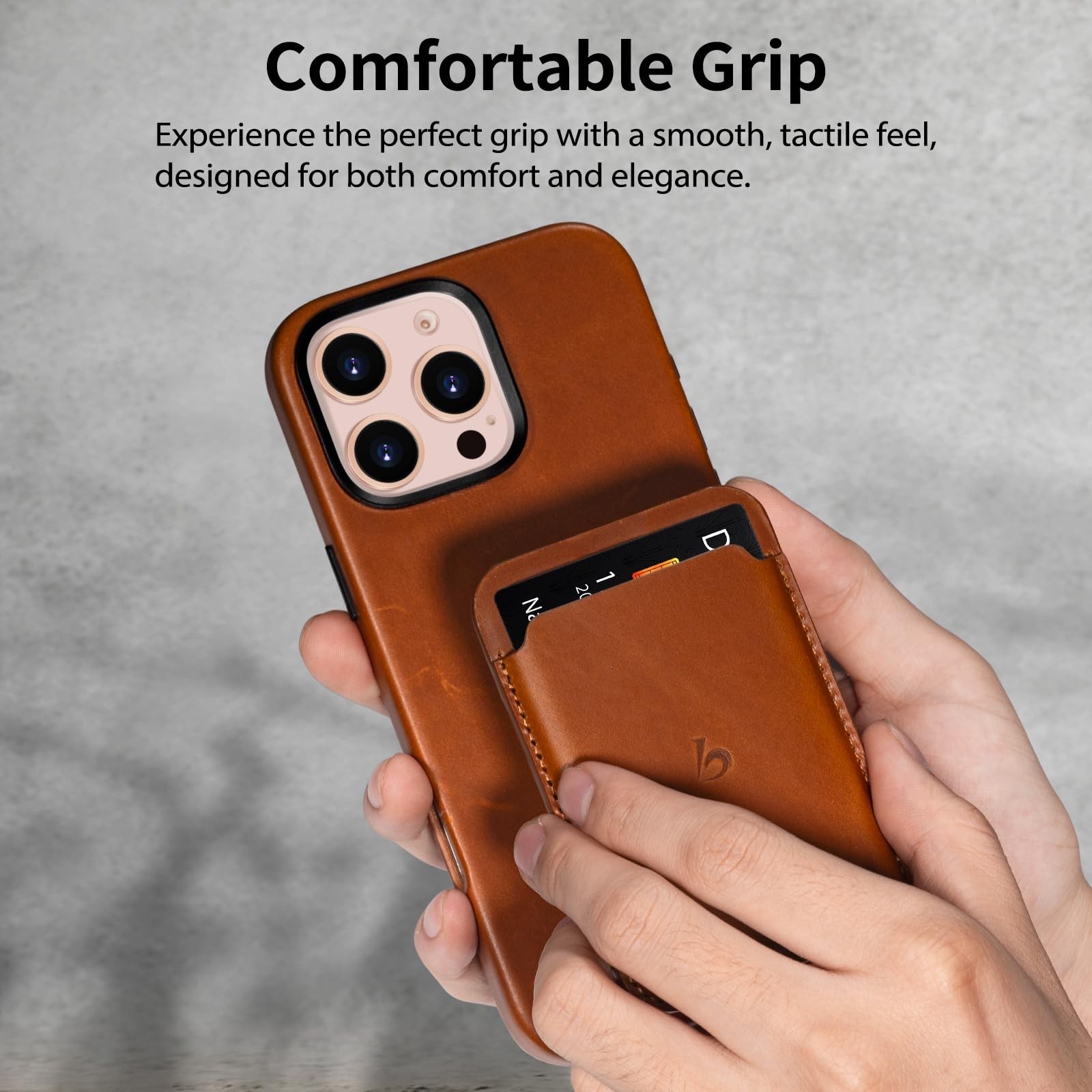 Slim Minimalist Leather Wallet for MagSafe | Magnetic Card Holder, Quick Access,