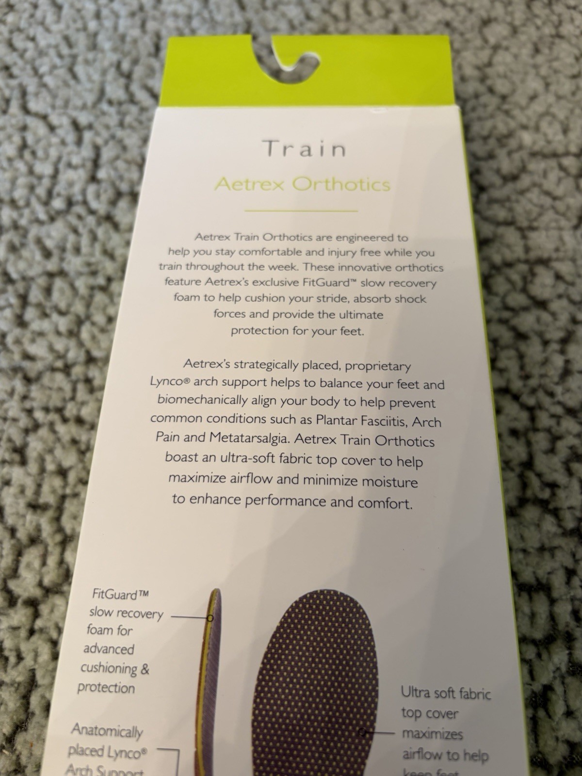 Aetrex L820 Train Orthotics Women’s Size 9 For Flat & Low Arches New Open Box