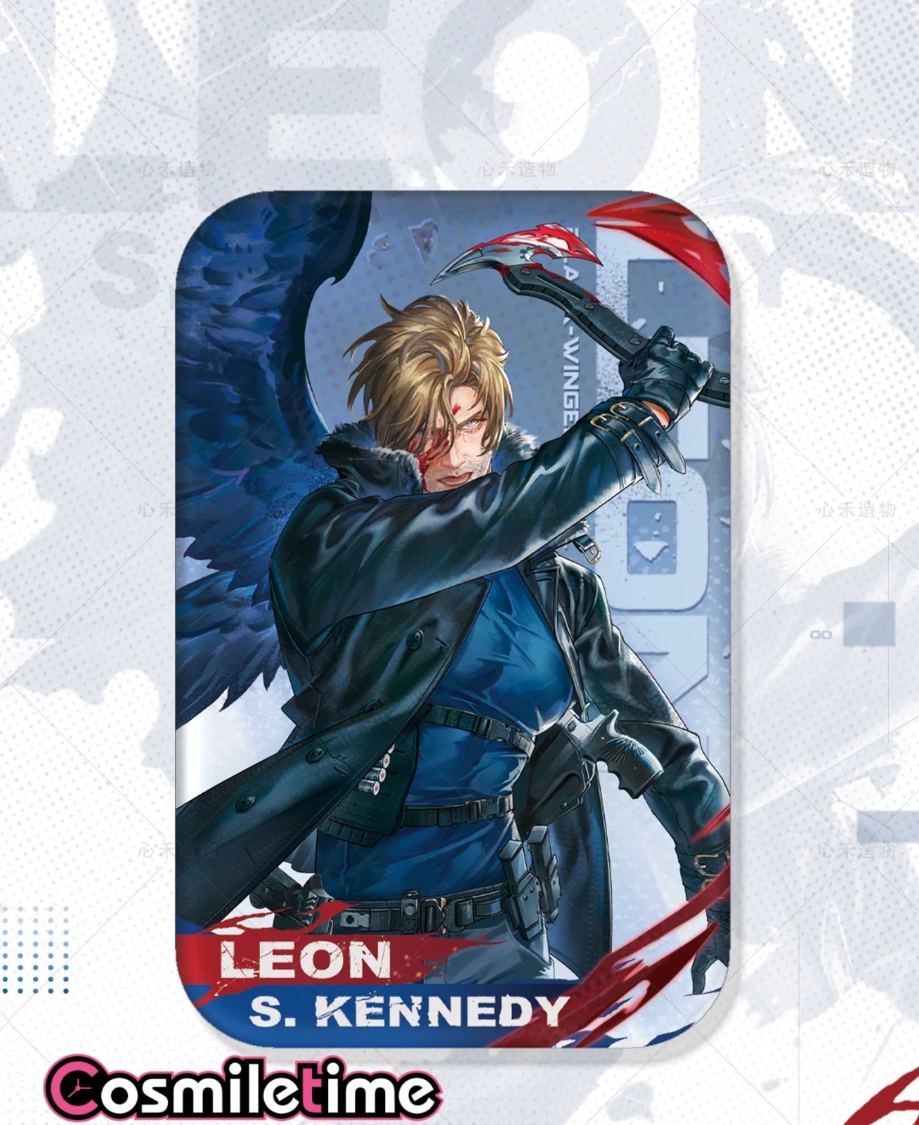 Leon Scott Kennedy Acrylic Stand Postcard Color Paper Badge Set Collection YZ