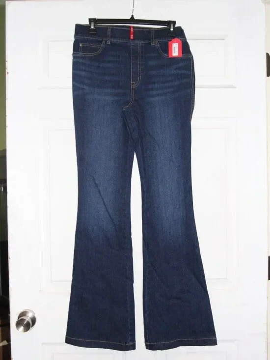SPANX Flare Jeans Pull On Stretch Midnight Shade Womens M • NWT