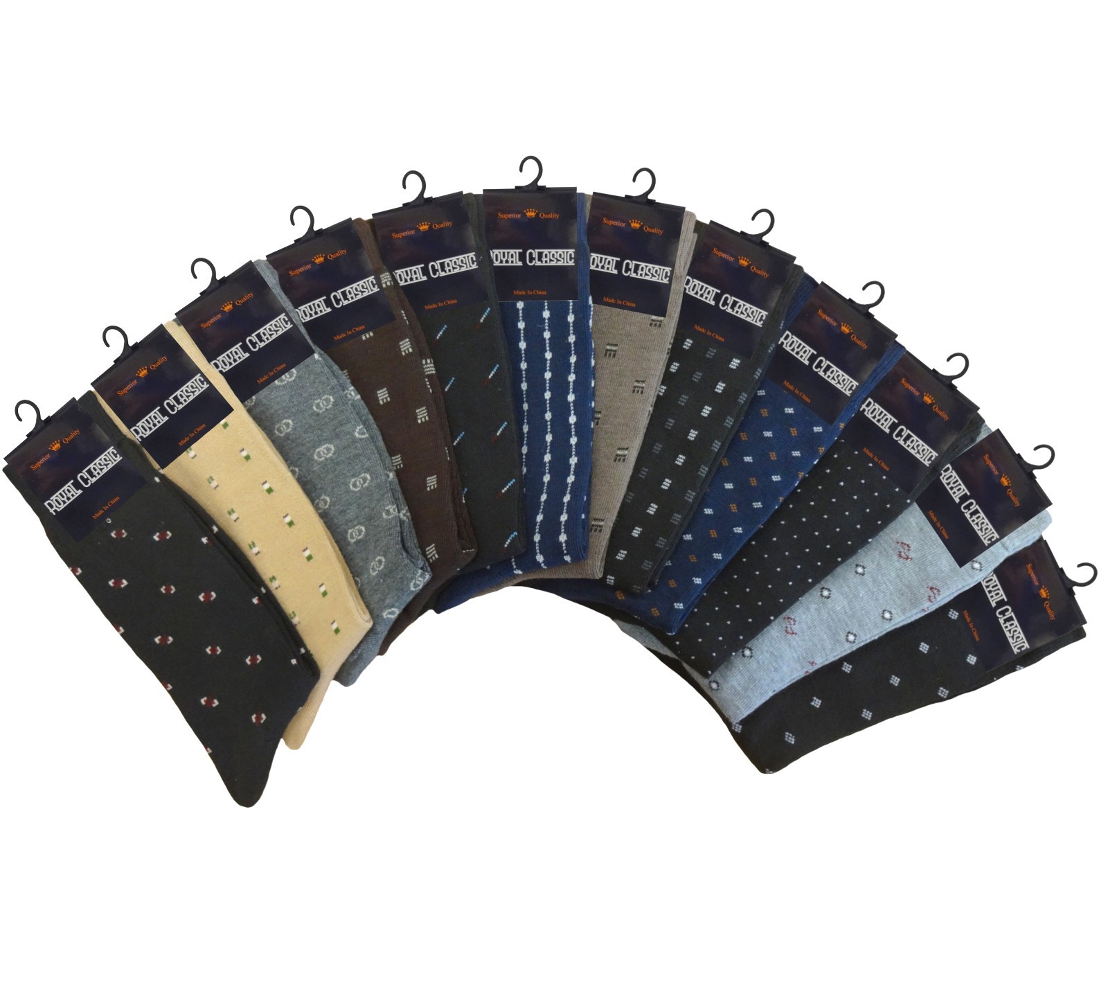 CLASSY DRESS SOCKS MULTI DESIGN FIRST CLASS TRUE TO SIZE COTTON SOCKS 10-13
