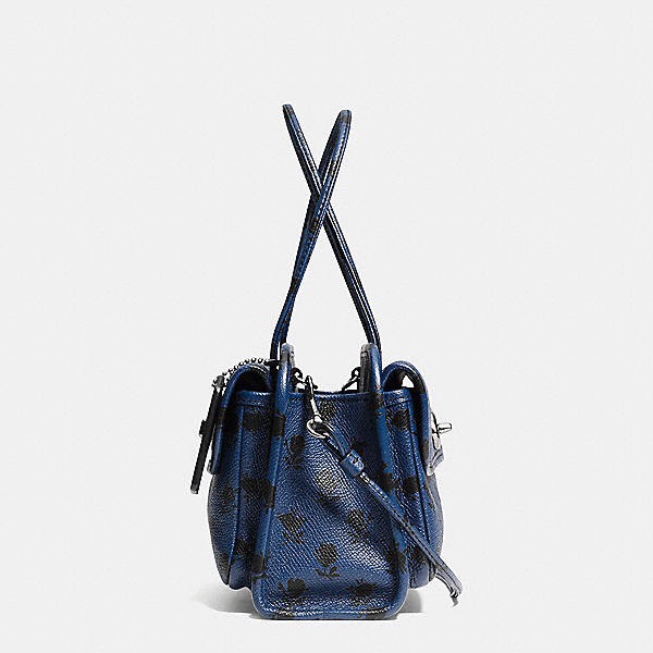 COACH CADY Crossbody Handbag in Printed Crossgrain Leather F34471 Blue Badlands