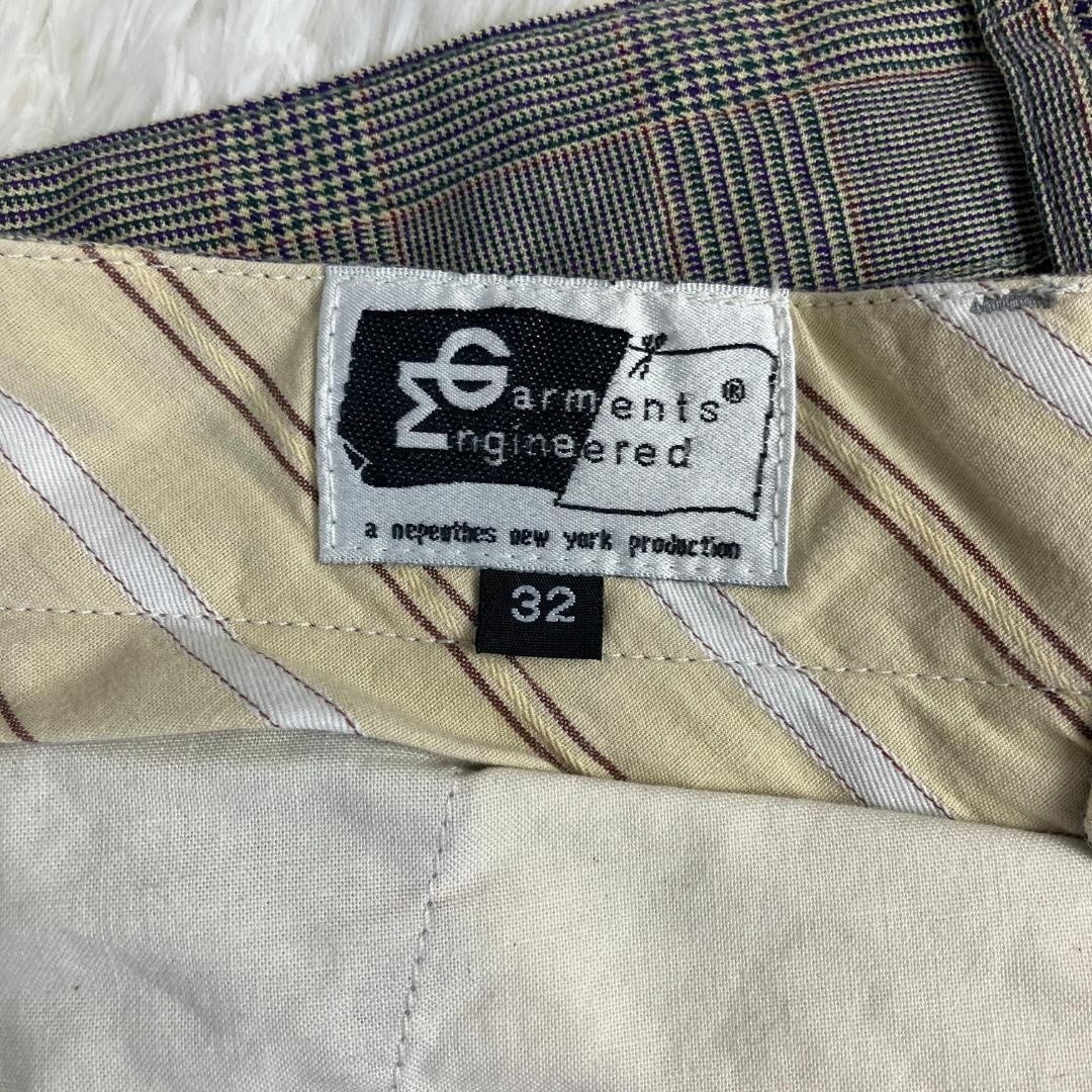 Engineered Garments Glen Check Cinch Pants 32 USA Made Cotton Check Trousers F/S