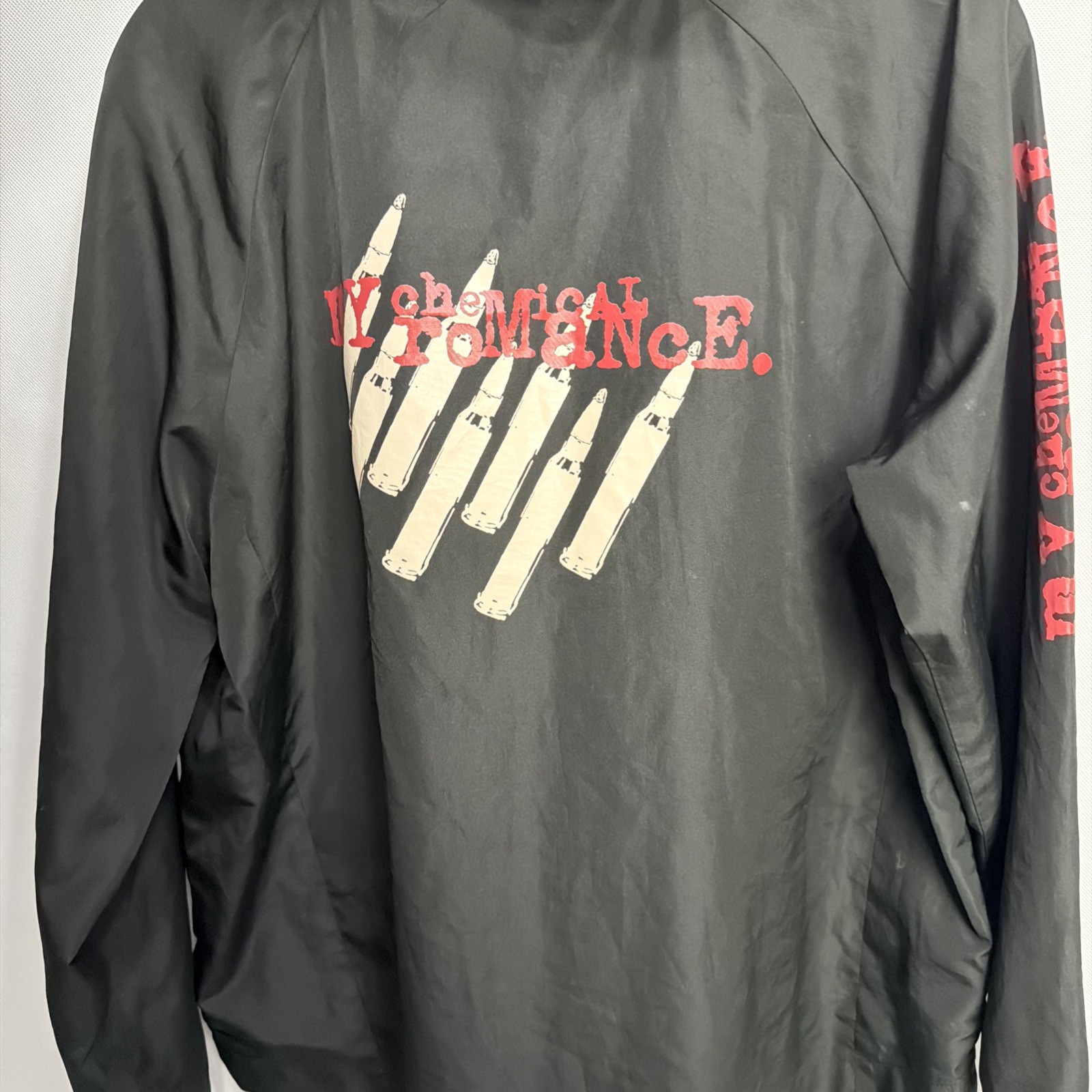 My Chemical Romance Windbreaker Jacket L Black Lightweight 2017 1/2 Zip Pullover