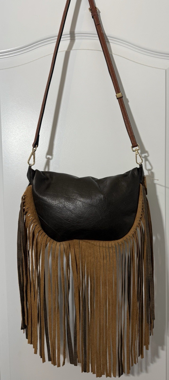 Hair On Hide Crossbody Bag Cowhide Leather Brown White Western Shoulder Purse