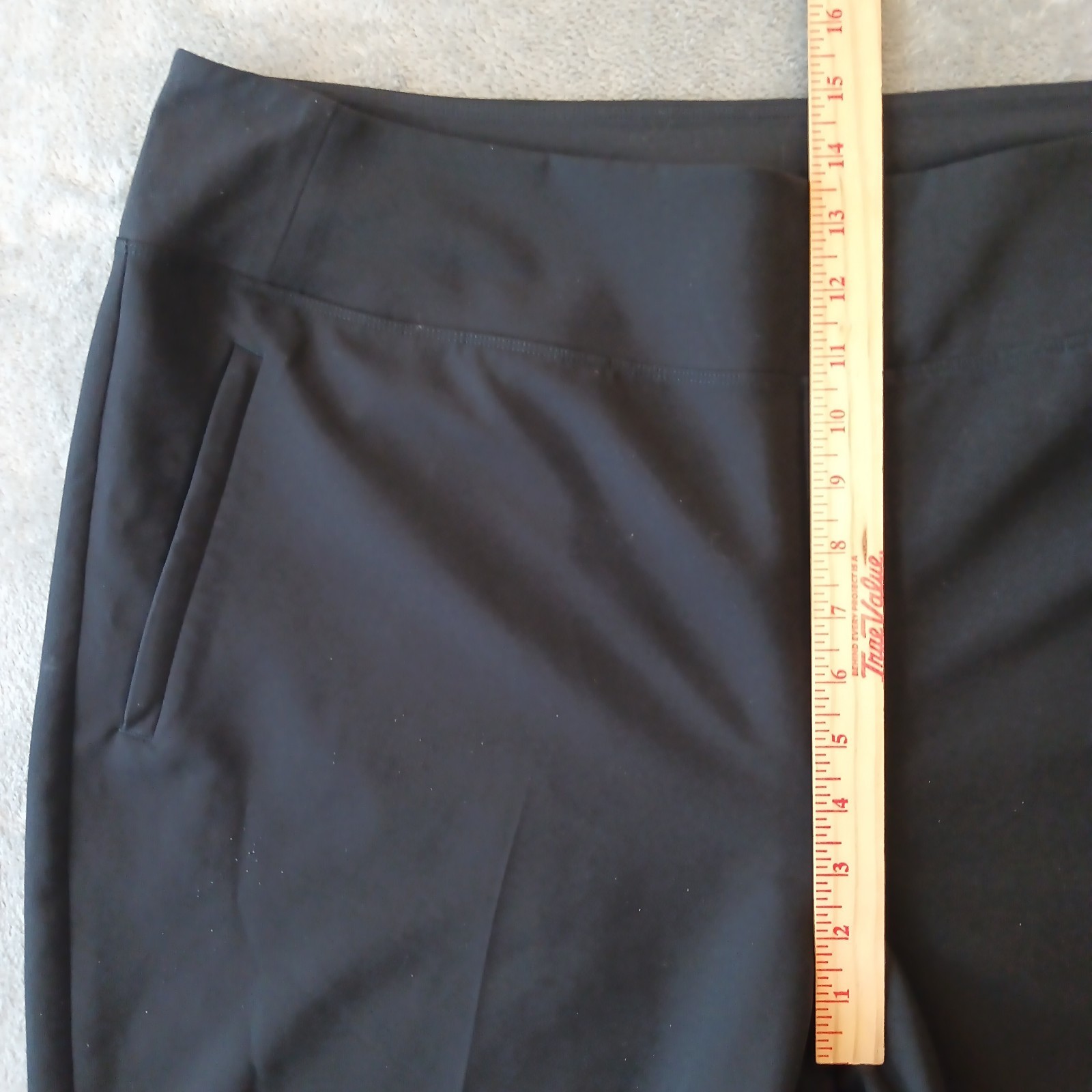 Athleta Ankle Pants Womens Size 18 Black Pull On 40×27.5 Zipped Pockets