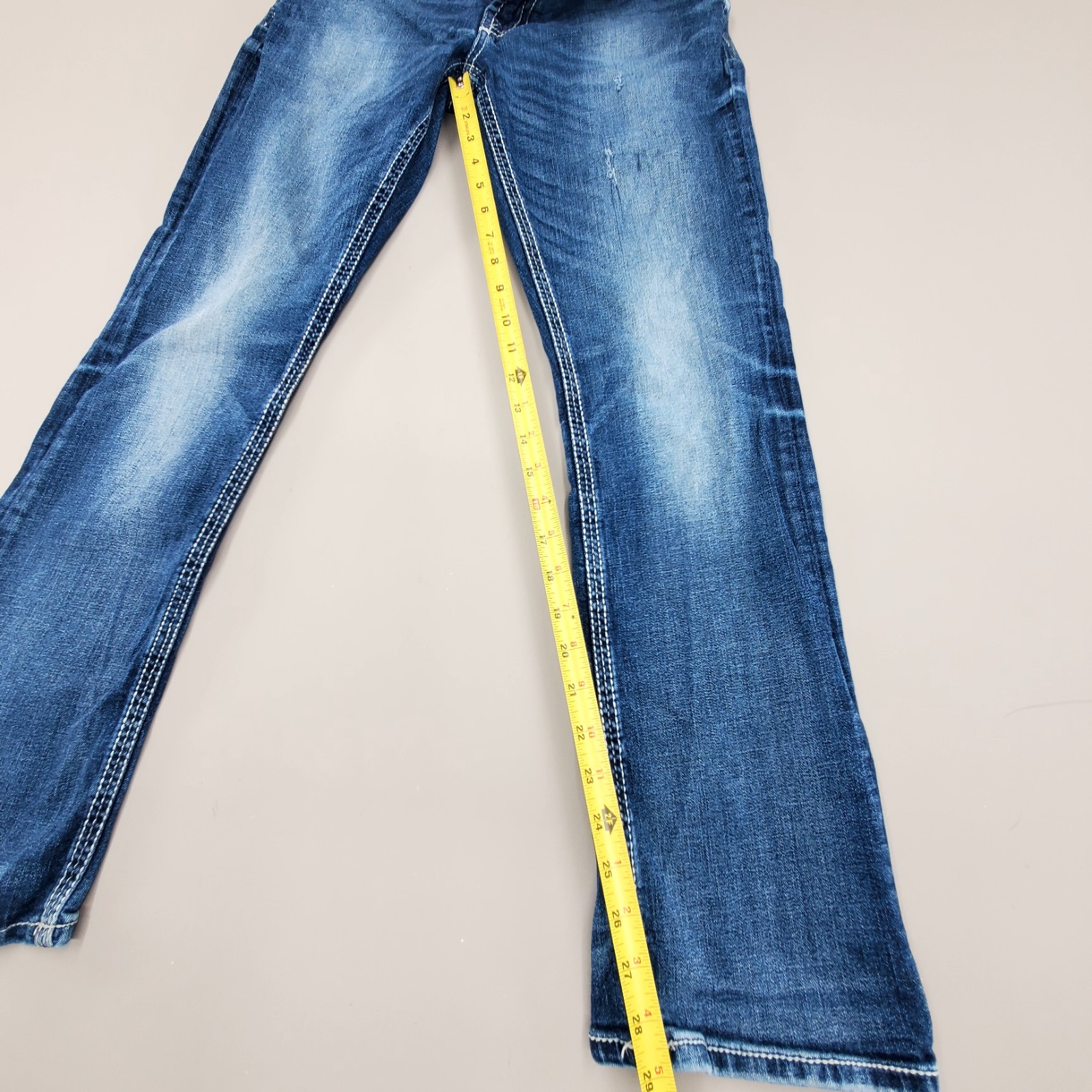 Buckle Black Bootcut Jeans 31R Fit No 3 Y2K Distressed Denim Contrast Stitching