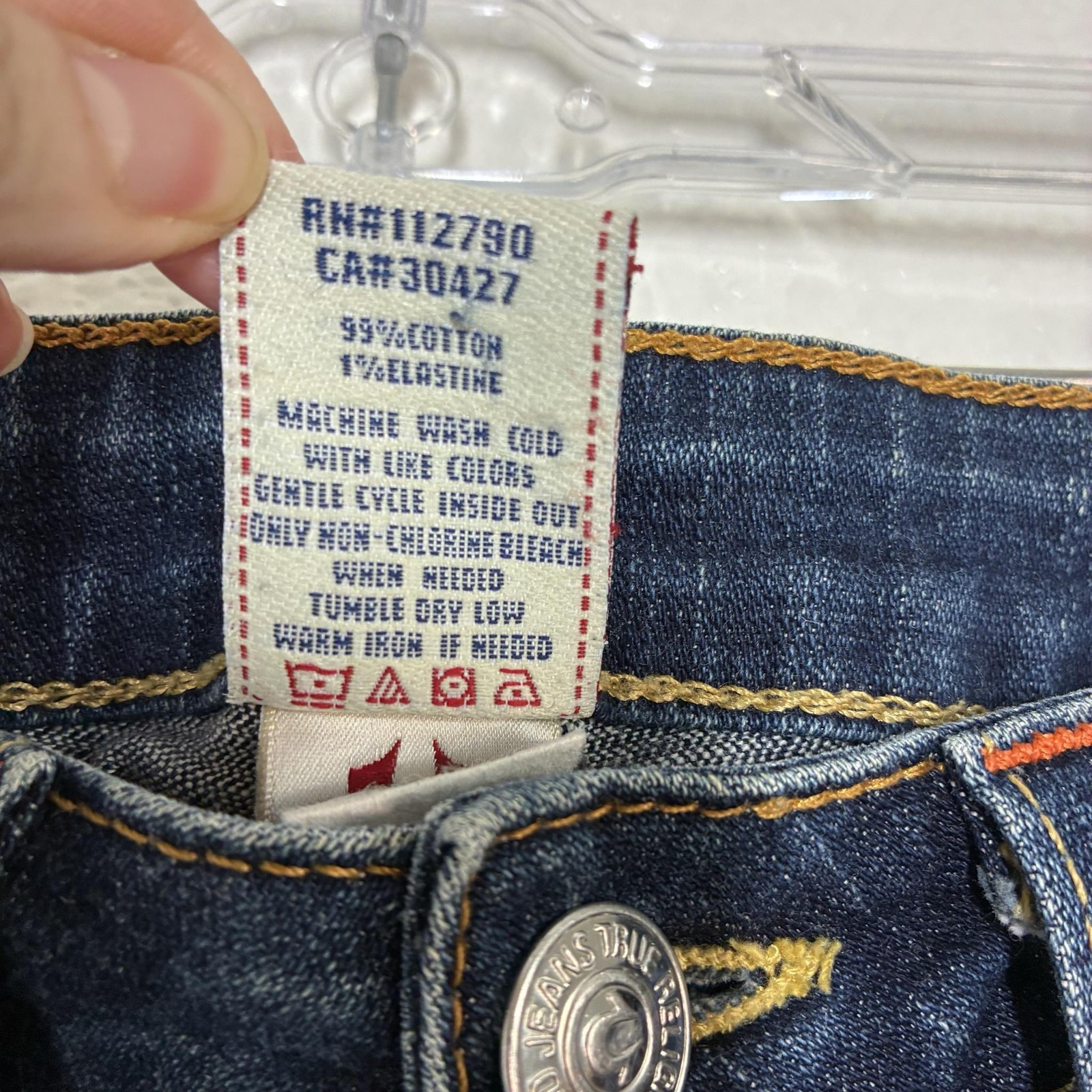 True Religion Johnny Jeans Mens 30×32 Blue Slim Straight Stretch Denim