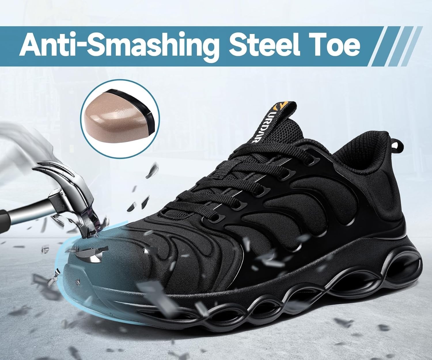 Steel Toe Shoes Men Lightweight Comfortable Work Sneakers Industrial Safety Boot