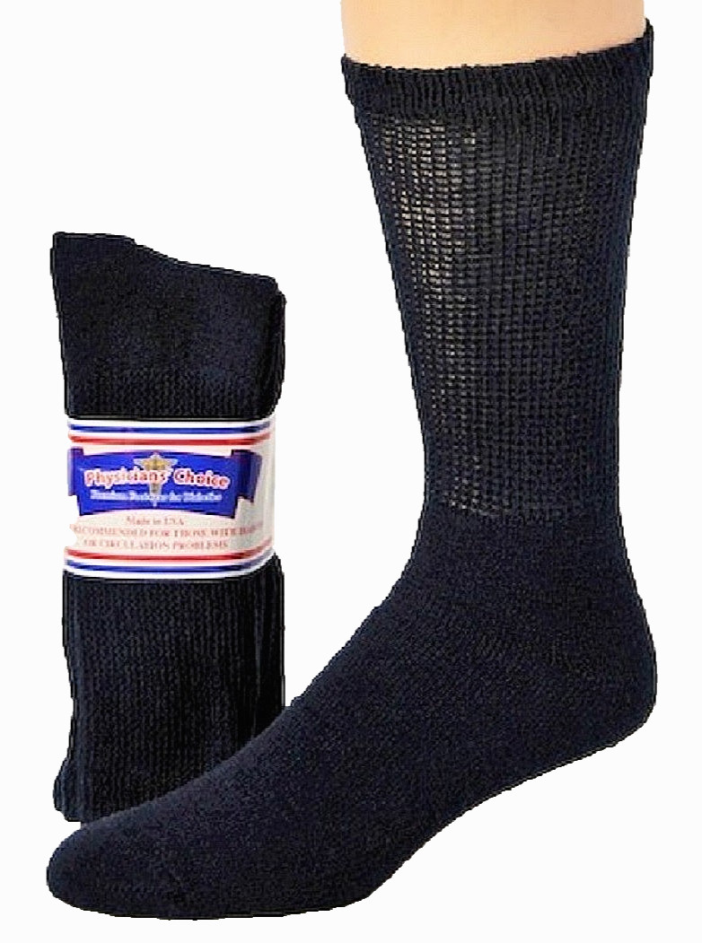 12 Pairs Mens Physicians Choice VENTILATED Diabetic Variety Crew Socks US Made