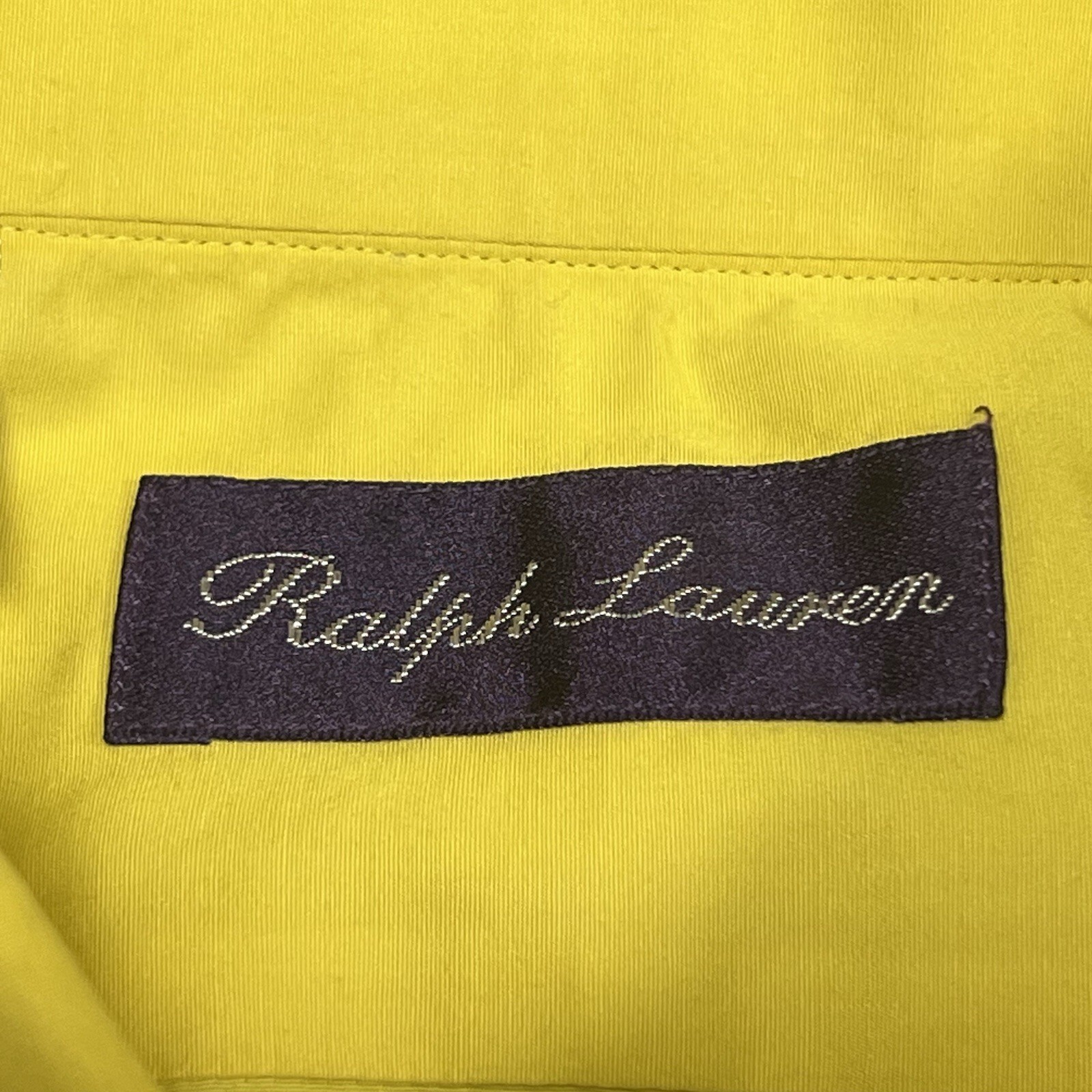 Purple Label Ralph Lauren Yellow Button Up Long Sleeve Shirt SIZE EXTRA LARGE