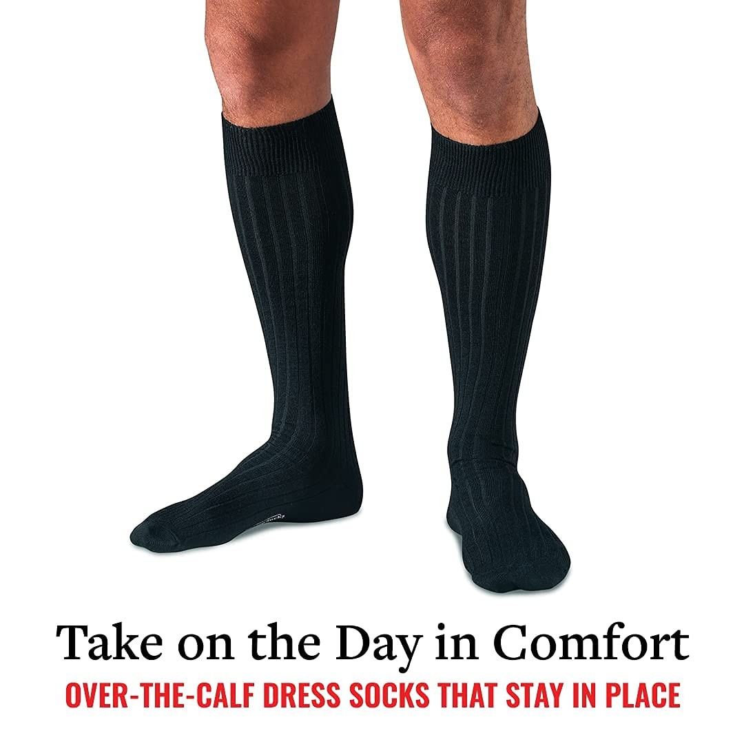 Merino Wool Dress Socks for Men – Over-the-Calf, Ribbed Wool Dress Socks for …