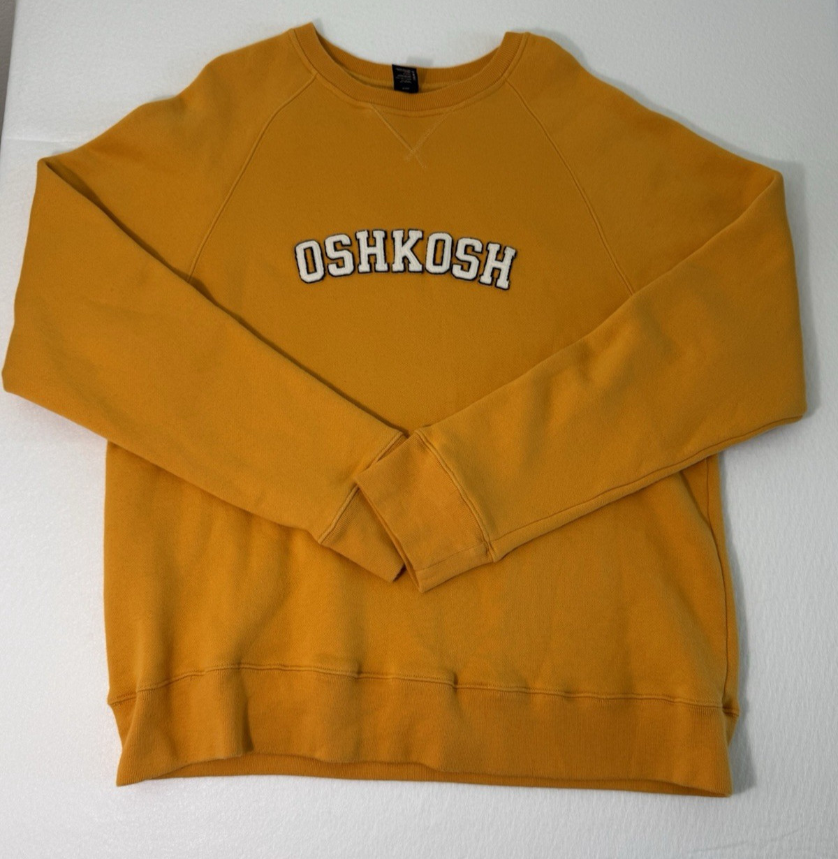 OshKosh B’Gosh Mens XL Pullover Sweatshirt Yellow Heavyduty Fleece EUC