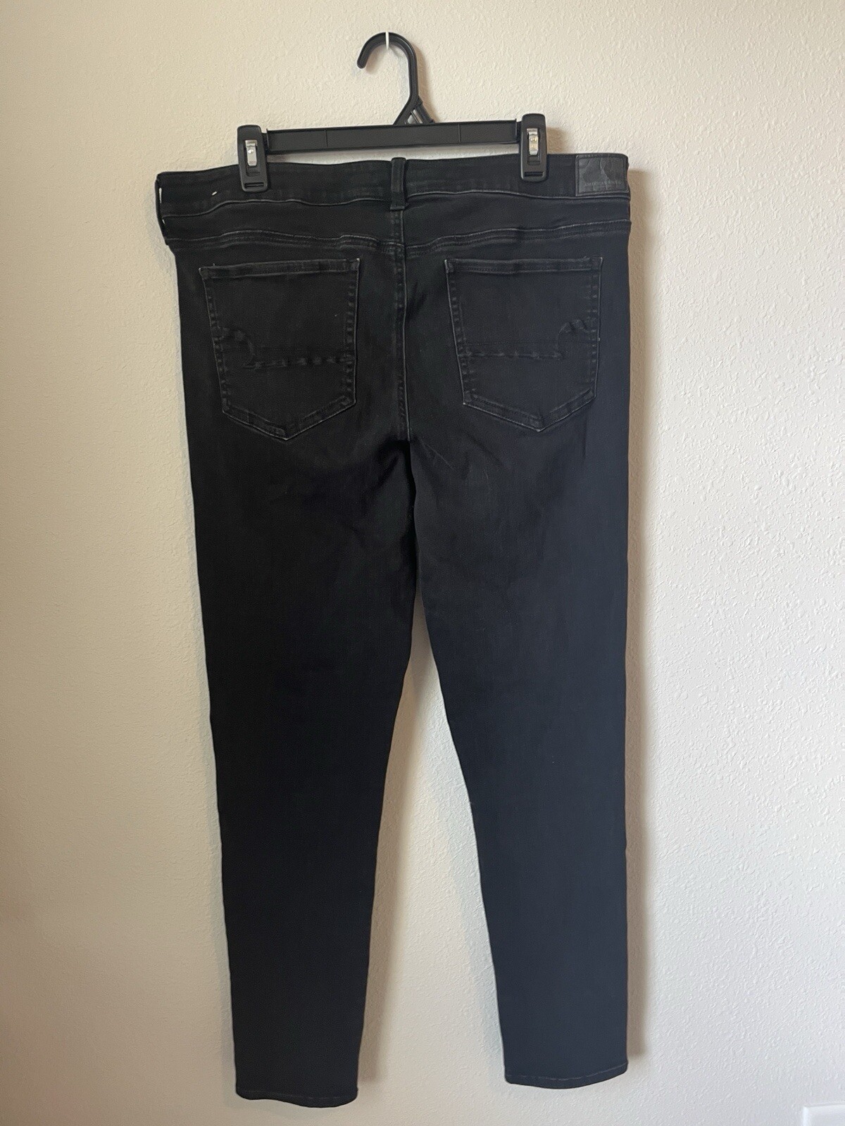American Eagle 18 Long Jegging Crop Black Stretch Denim Womens Jeans