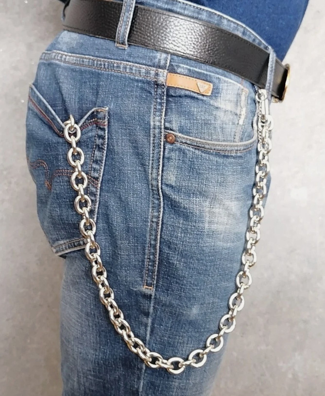 Large Link Biker Trucker Punk Keychain Wallet Large Thick Chain 18–30inch Long
