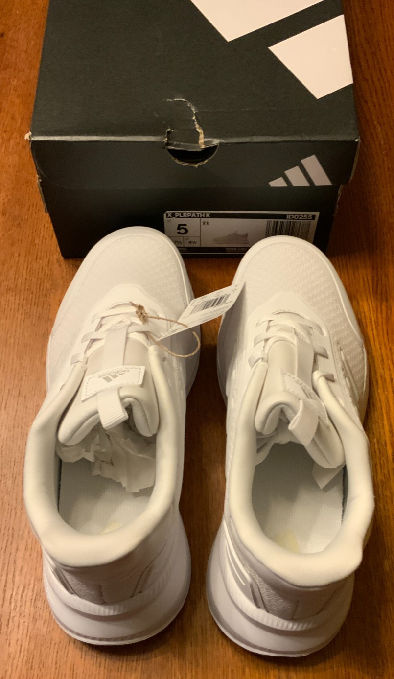 Adidas Kids’ X_PLR Path, Style# ID0255, Size 5, Color White/Grey
