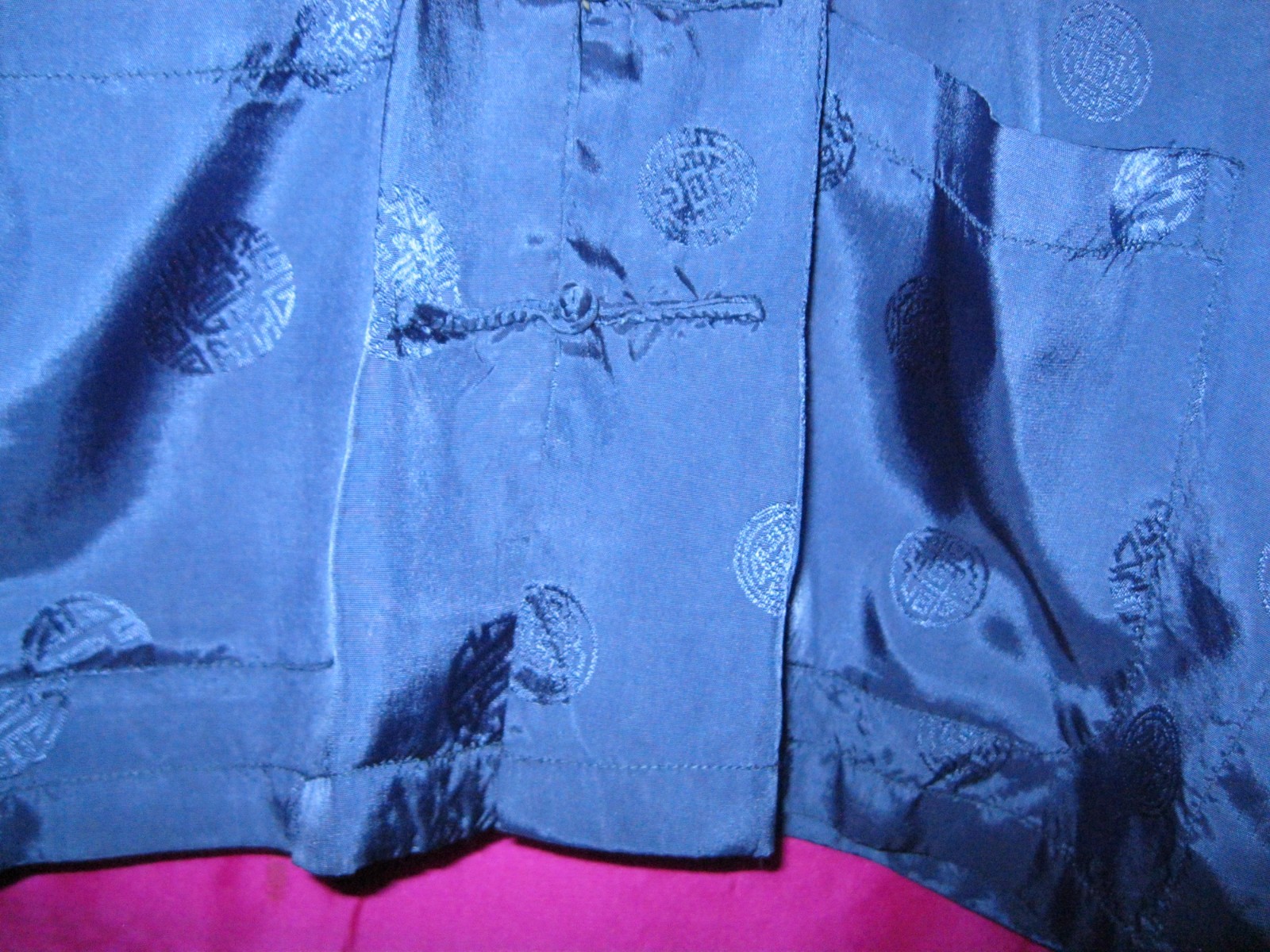 CHINA, 2 PC. NAVY BLUE COLORED ASIAN STYLE TOP & SLACKS, NEW, SZ S/M.