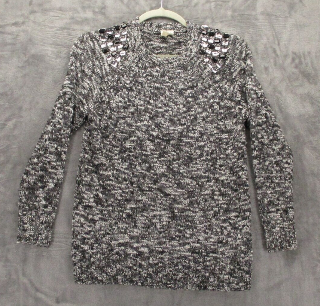 Forever 21 Sweater Women’s Medium Black White Gray Blend Acrylic Tight Knit