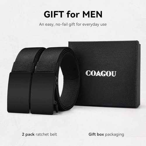 2-Pack 1.5″ Stretch Fits Waist 42–46 in | Overall Length 55 in Black – 2-pack