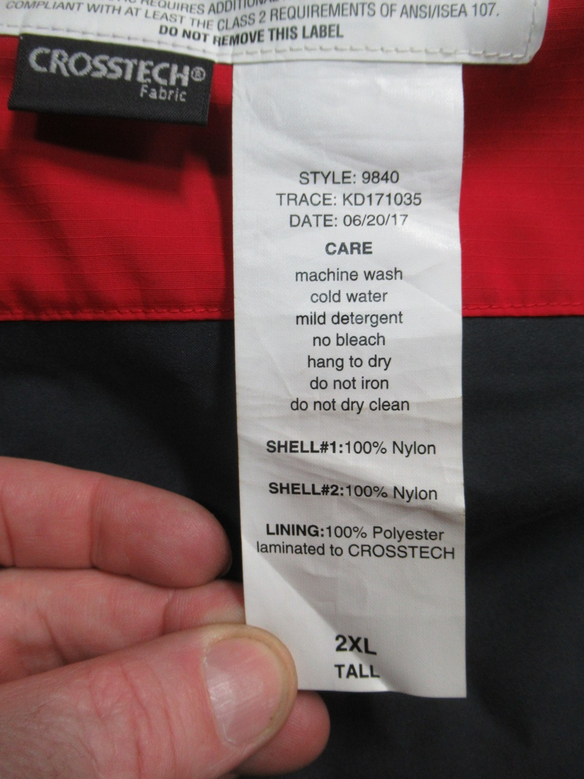 Blauer CROSSTECH Response Jacket SIZE 2XL TALL WATERPROOF THERMAL INNER LINER