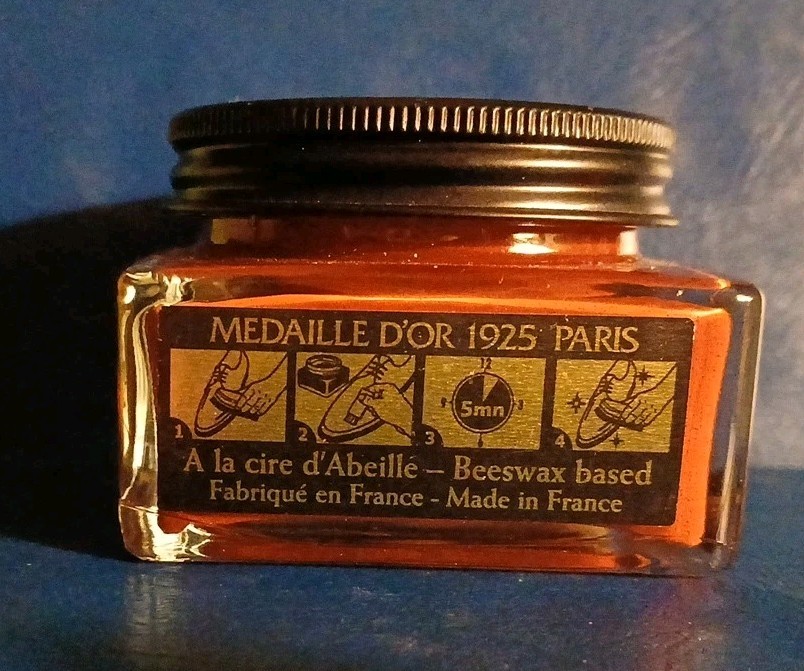 SAPHIR 10 Cognac Creme 1925 Shoe Polish Beeswax Small Amount Used Made In France