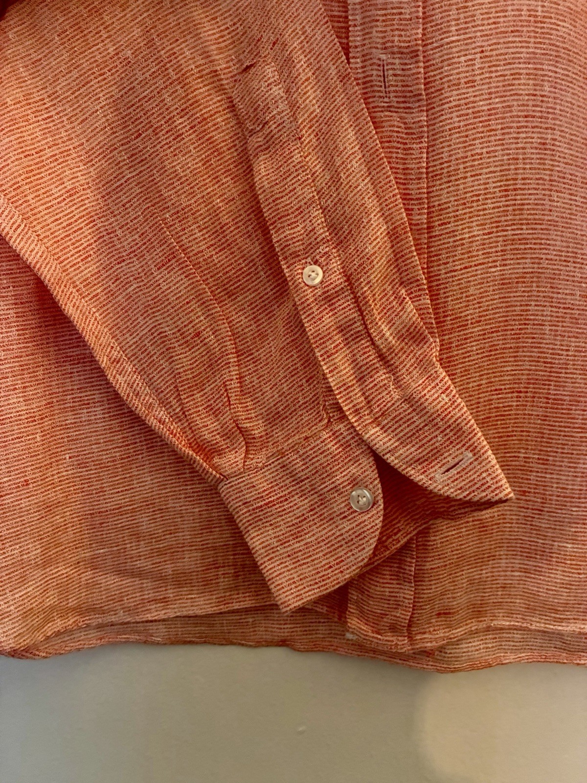 Luxe Camicissima men’s button-down Orange Texture size 40 (15 1/2 US) 100% Linen