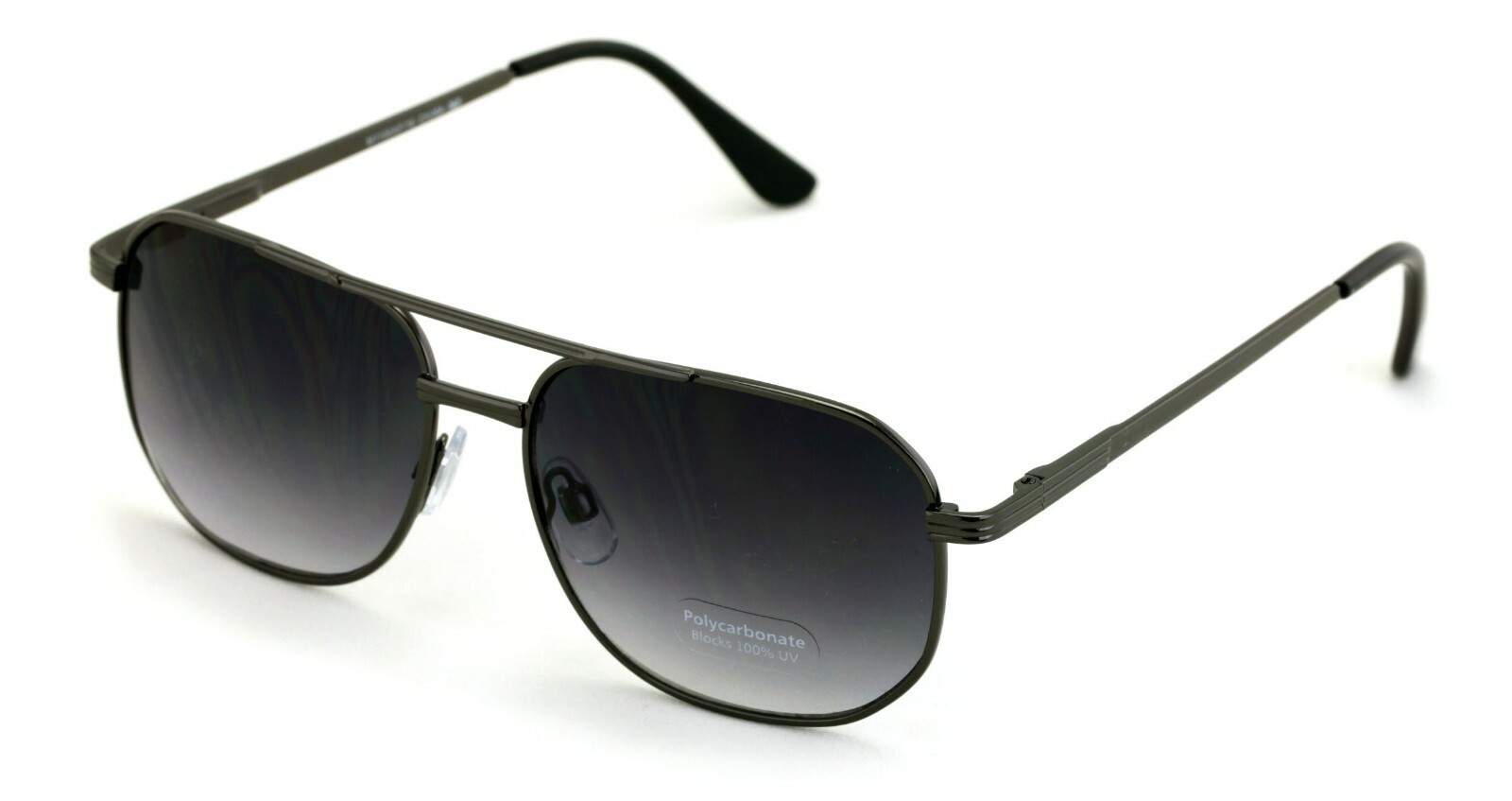 Metal Aviator Sunglasses – Gradient Lens Spring Hinge Square – Gold Black Brown