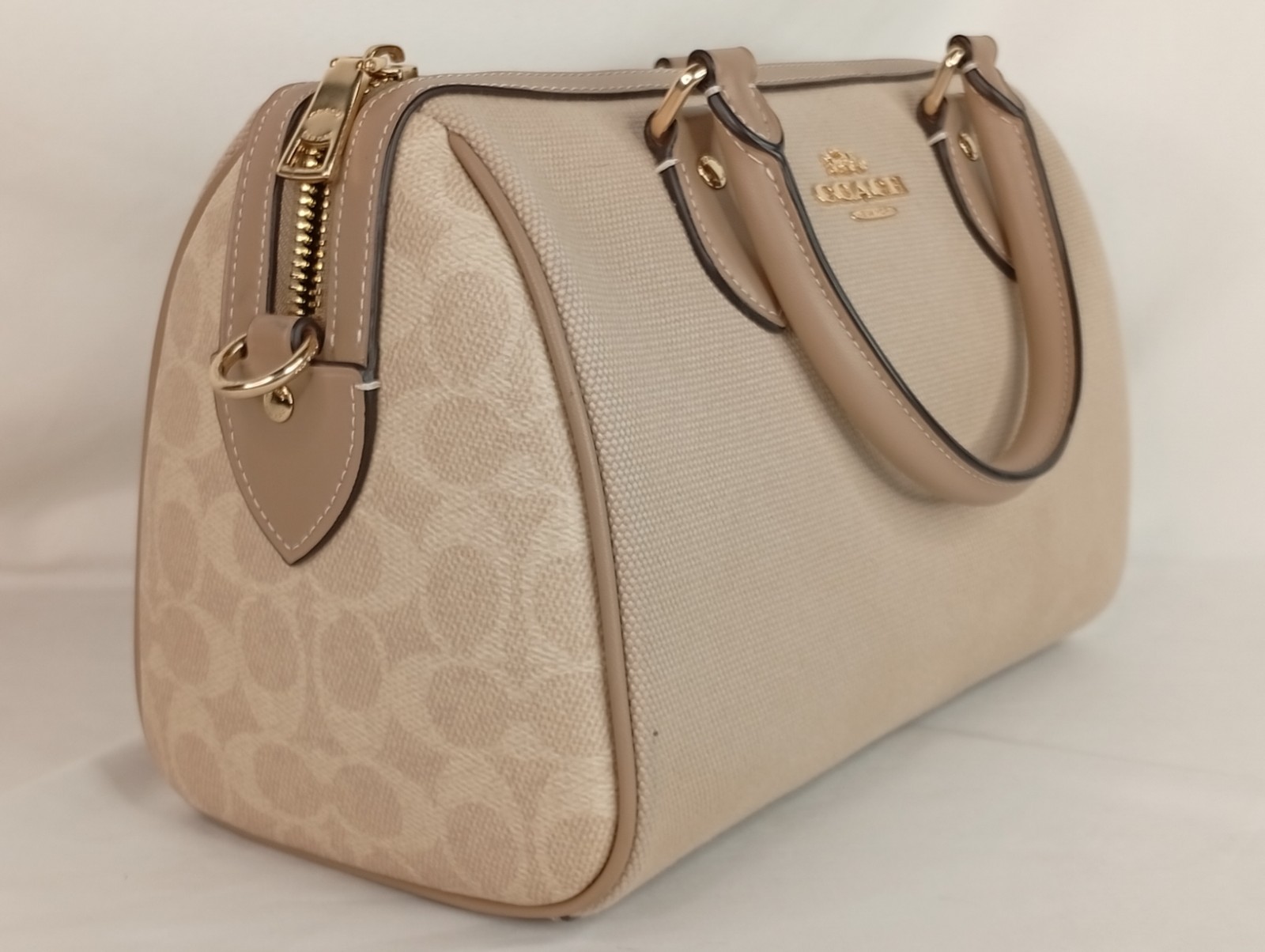 Coach Rowan Satchel Bag In Colorblock w/ Detachable Crossbody Strap Tan CAK58