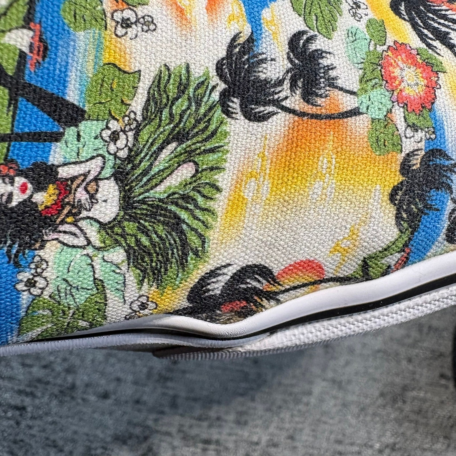 Vans Slip On Unisex Men 8 Women 9.5 Multicolor Hula Girl Tropical Beach Sunset