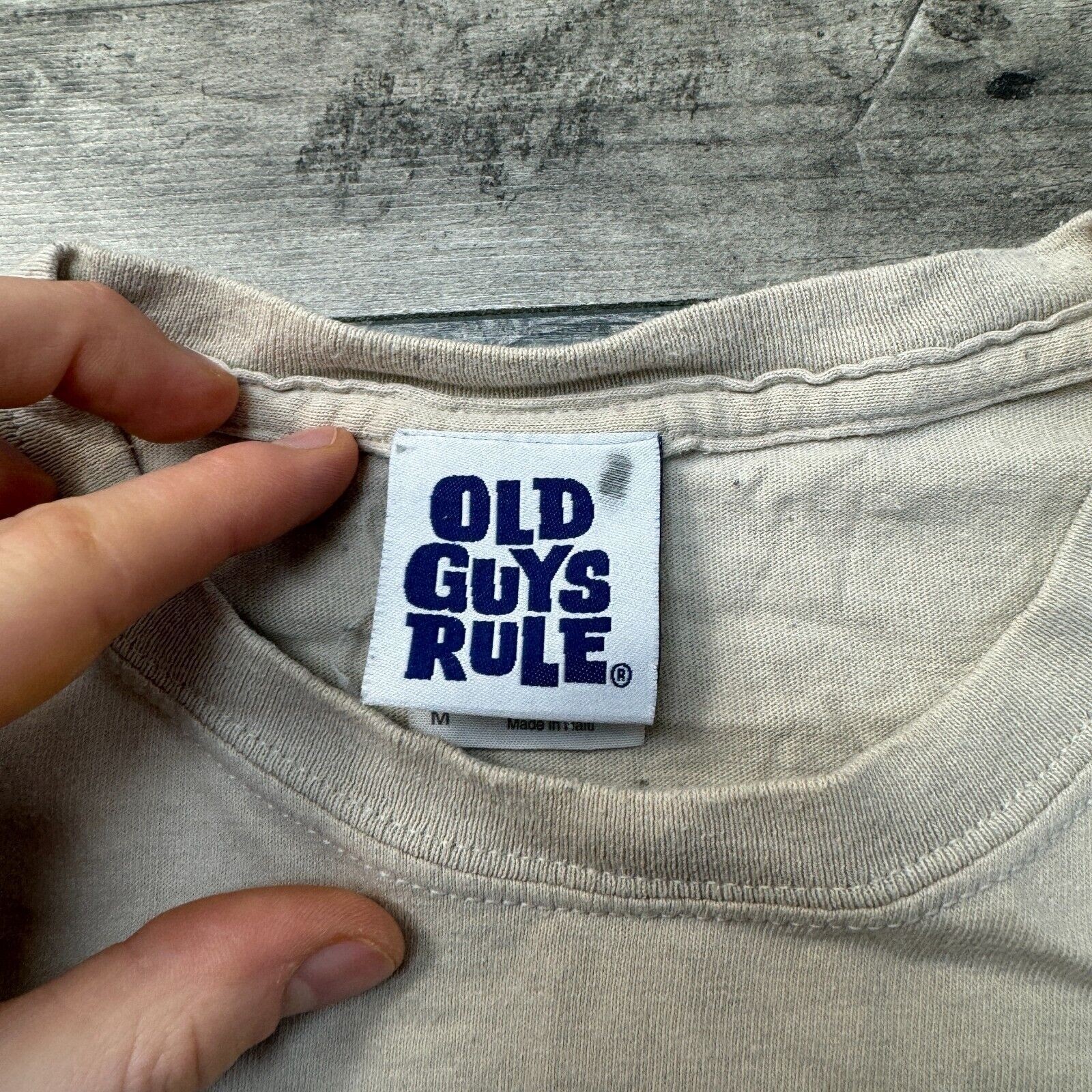 Old Guys Rule T-Shirt Chasing The Dream Graphic Print Brown Mens Medium
