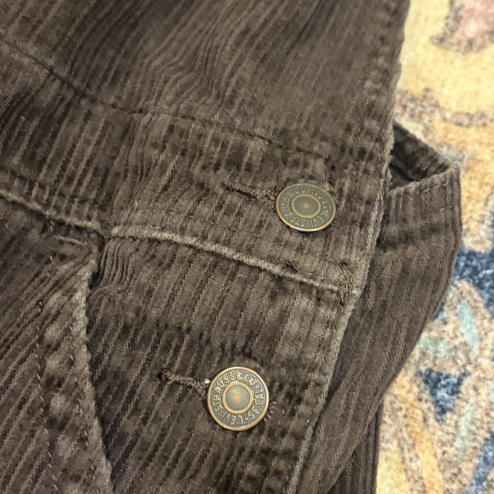 Levi’s Premium Corduroy Overalls Women’s Medium Brown Wide Leg Bib Overalls