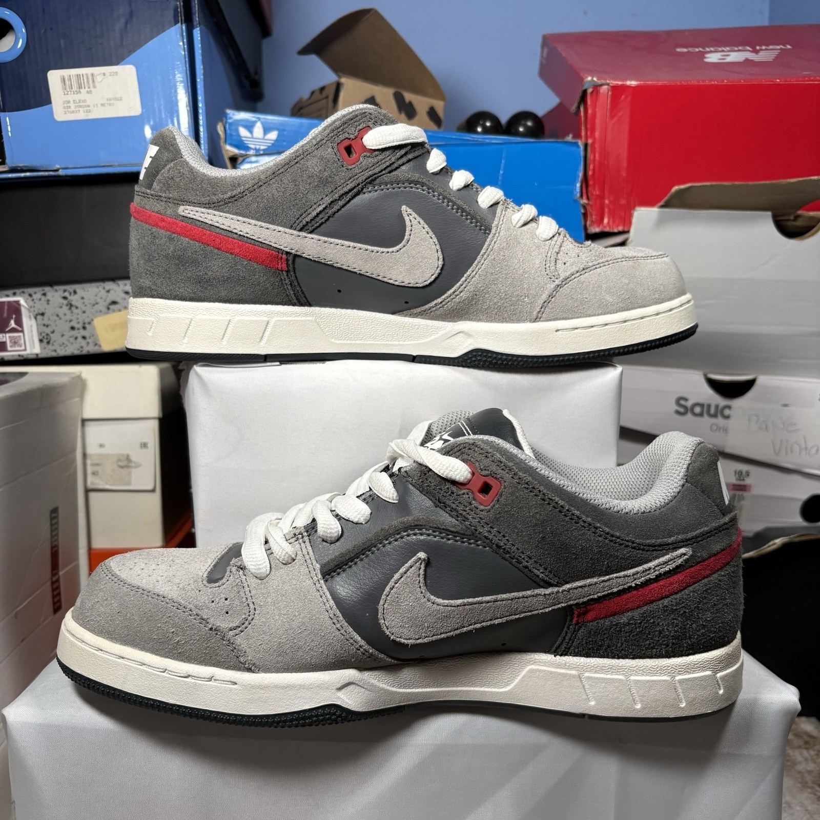 Size 9 – Nike 6.0 Zoom Oncore 2 Charcoal Red Skateboarding Shoes