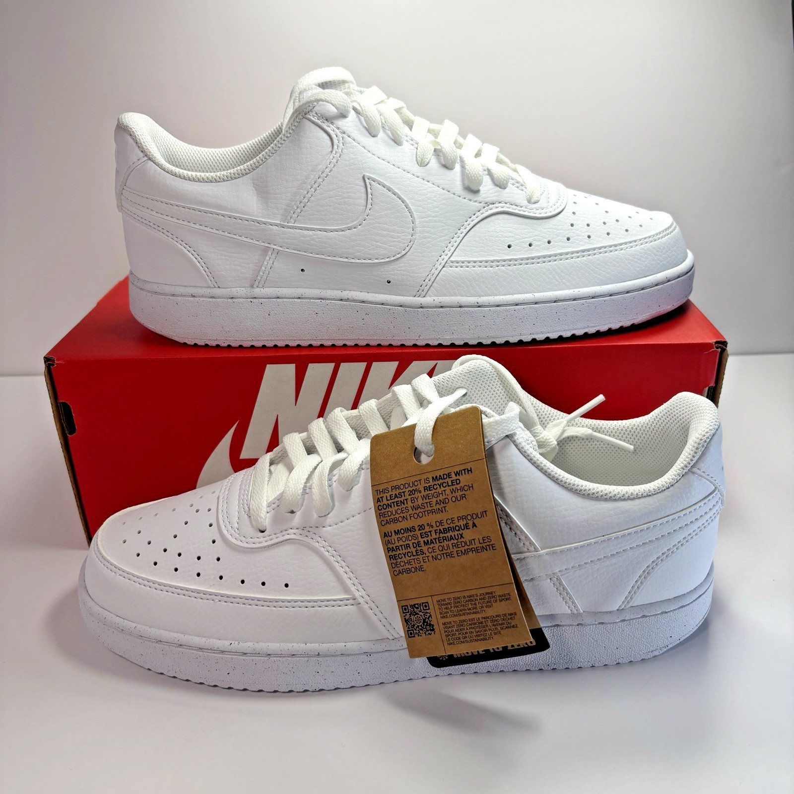 Nike COURT VISION LOW NN Men’s All White Athletic Sneaker Shoes DH2987-100 S 10
