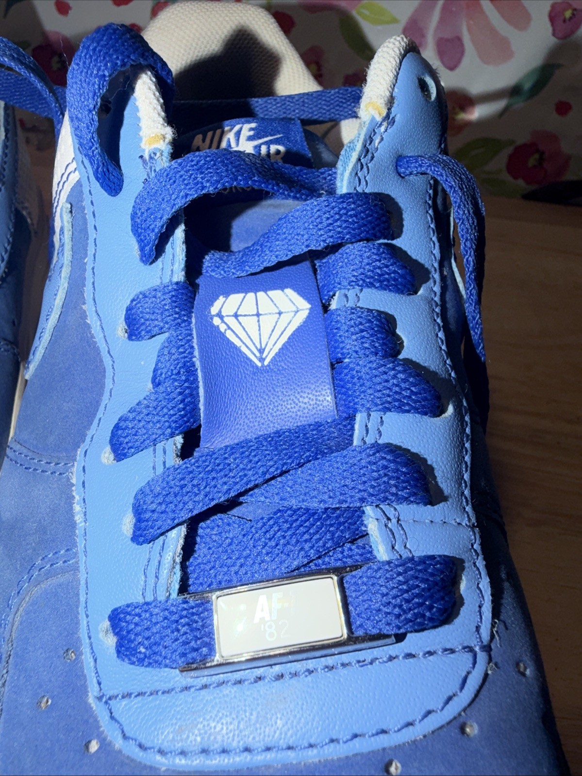 Nike Air Force 1 Premium ’07 Blue DIAMOND PHILLY Size 7.5 315122-441. !!!!